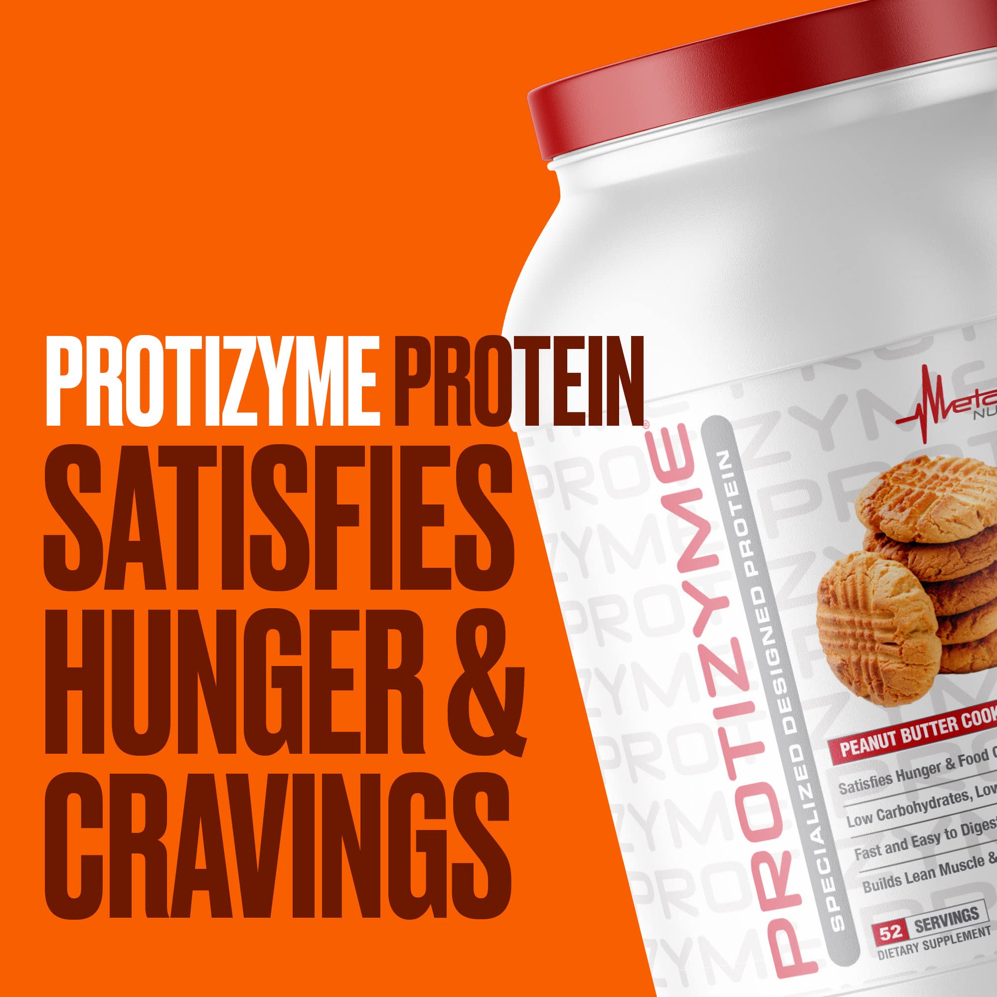 Metabolic Nutrition Protizyme 100% Whey Protein Powder - High Protein, Low Carb, Low Fat with Digestive Enzymes & 24 Vitamins - 4lb (52 Servings) for Muscle Recovery, Weight Loss & Post-Workout Nutrition