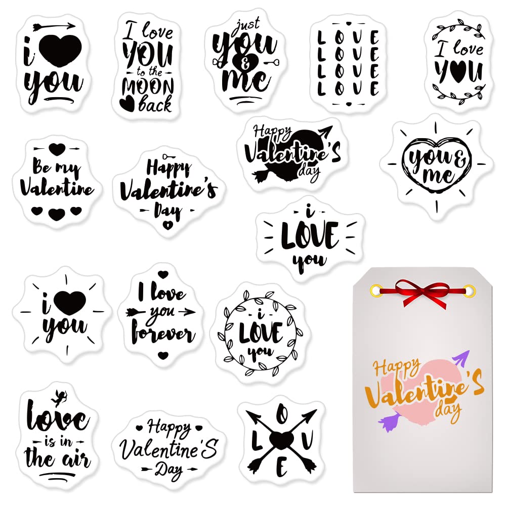 Valentine's Day Clear Rubber Stamps Set - Heart Arrow Wreath Leaves Lace Designs for DIY Greeting Cards, Scrapbooking, Paper Crafts & Holiday Decorations | Perfect for Wedding Invitations, Love Letters & Memory Albums