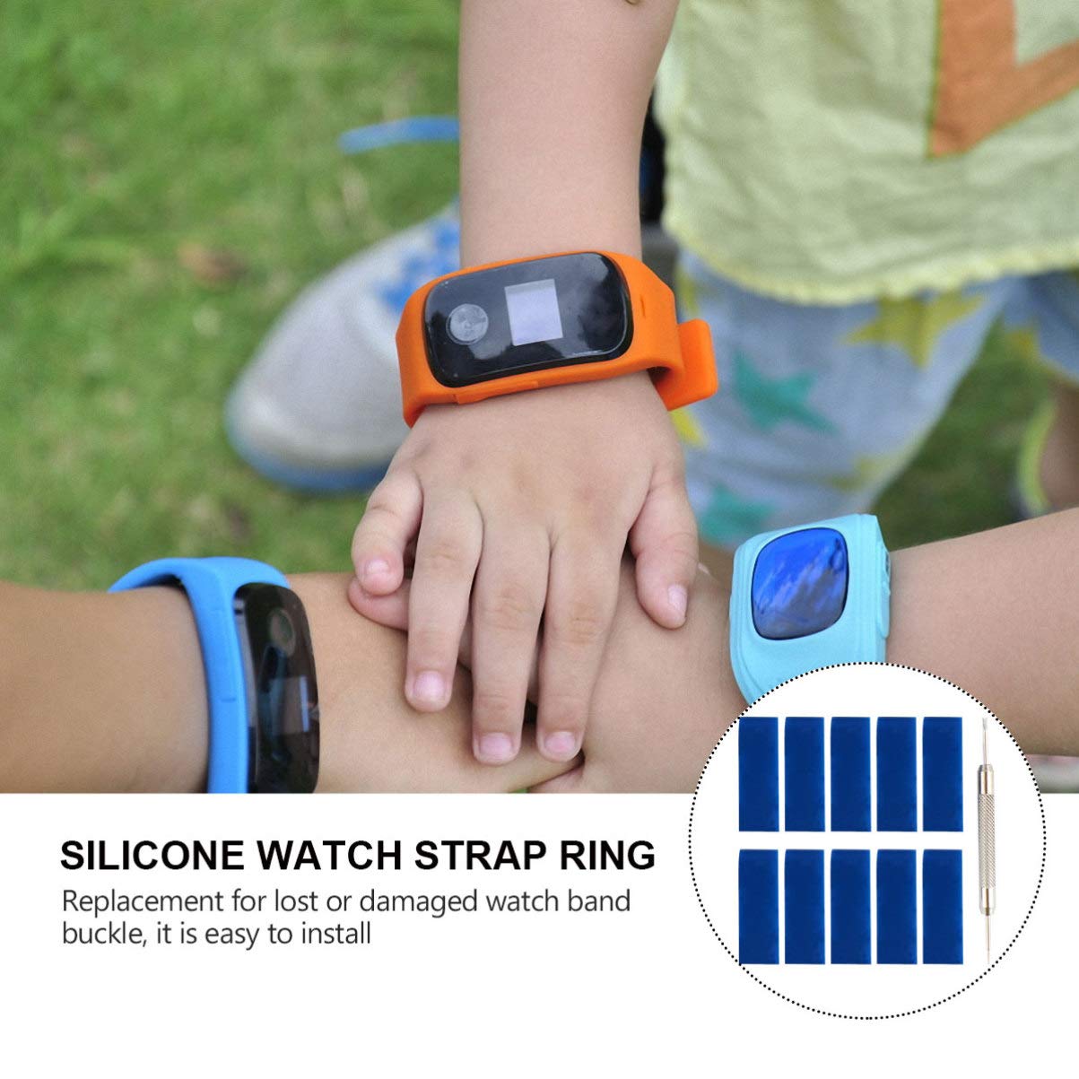 11-Piece Silicone Watch Band Holder Set - Durable Strap Rings & Loops for Apple Watch, Fitbit, Garmin - Secure Watch Strap Keeper for Sports, Workouts & Daily Wear
