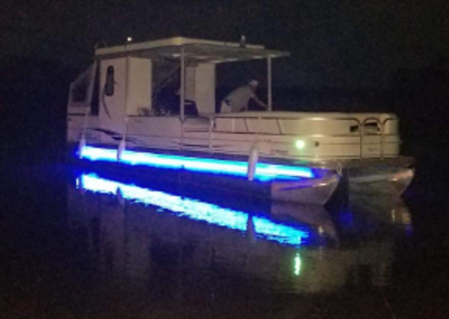 Green Blob Outdoors LED Boat Deck Lighting Kit - Blue Neon Style with Red & Green Navigation Lights for Pontoon Boats | DIY Under Deck Lighting for Night Cruising & Party Ambiance (Blue, 25 Lights)