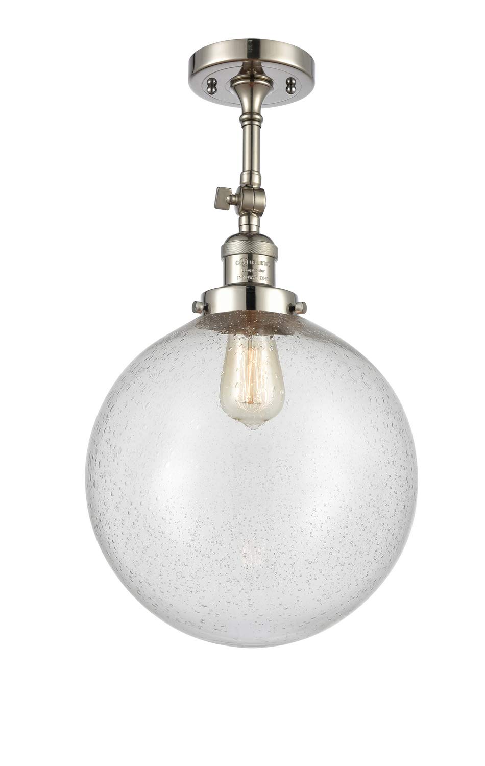 201F-PN-G204-12-LED Bare Bulb 1 Light Cord Set in Polished Nickel Finish - Vintage Edison Style Lighting for Restaurants, Cafes and Home Decor