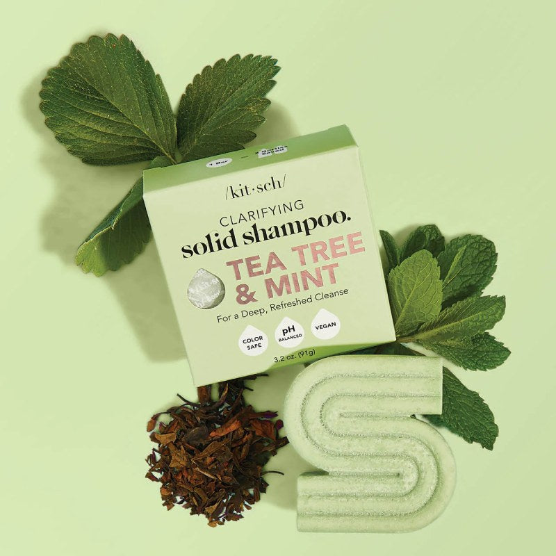 Tea Tree & Mint Clarifying Shampoo Bar for Oily Scalp & Dandruff Control - Natural Vegan Hair Care for Men & Women - Perfect for Travel & Gym Use