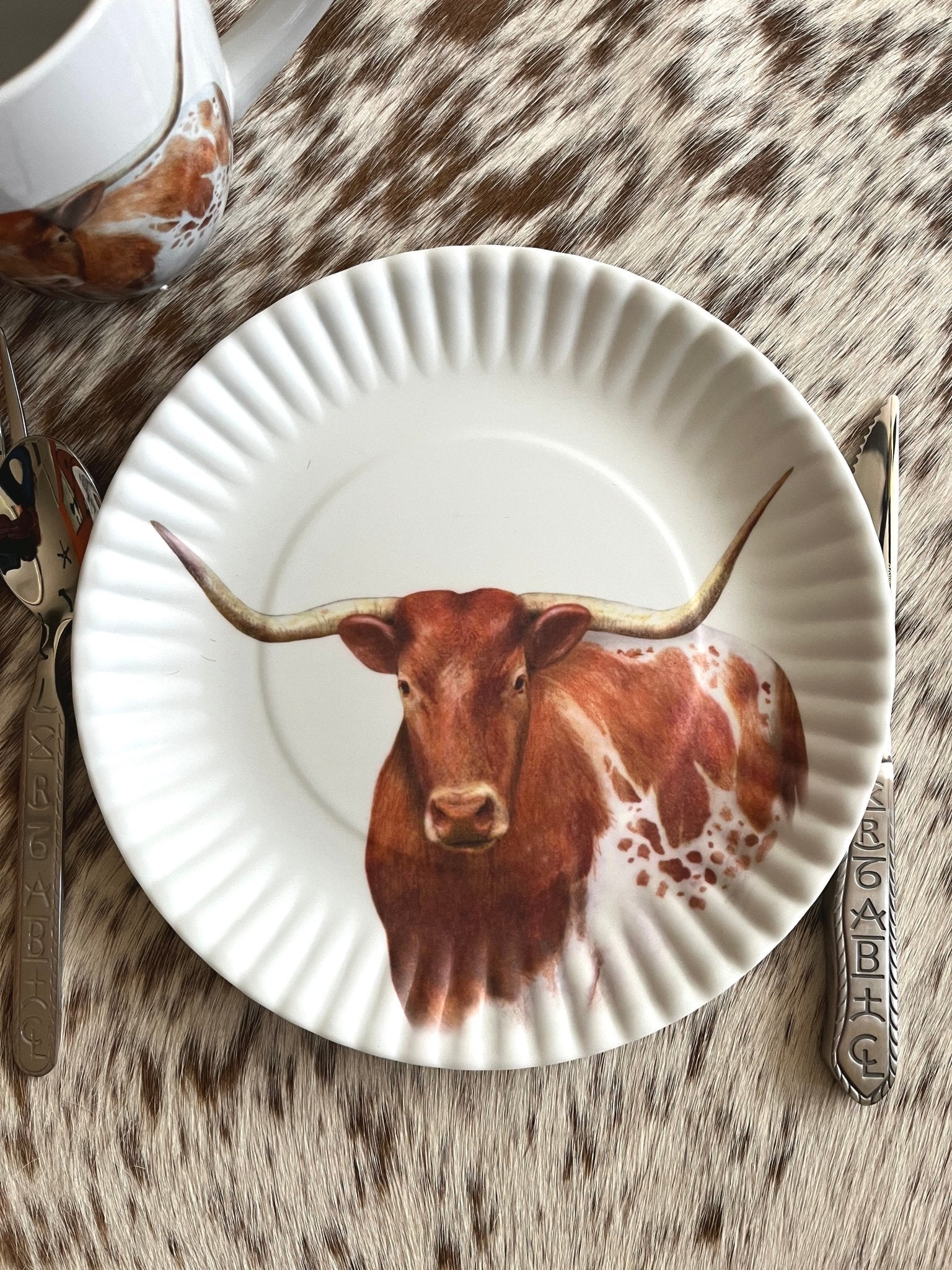 Ranch Western Style Melamine Plates - Durable & Stylish Dinnerware for Outdoor Dining, Camping, and Western Themed Parties