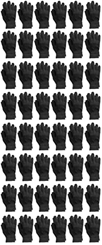 60 Pairs Solid Black Gloves