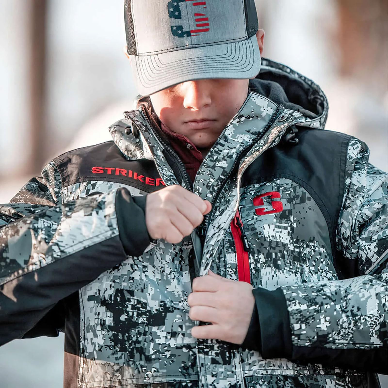 Striker Youth Avenger Windproof Water-Resistant Breathable Ice Fishing Jacket with Sureflote Flotation Technology - Perfect for Outdoor Winter Fishing & Cold Weather Activities