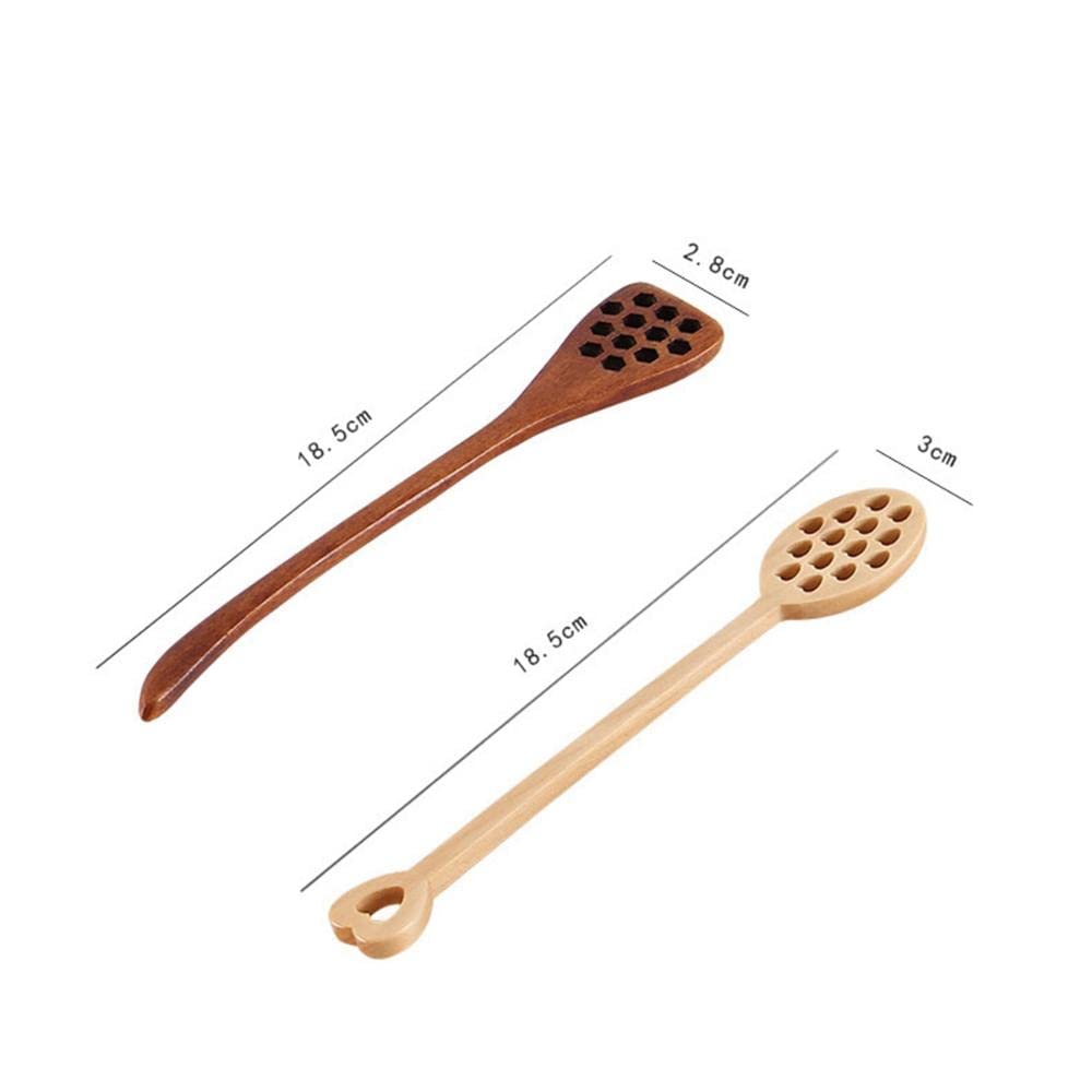 Premium Wooden Honey Dipper Stirring Spoon - Long Handle Natural Bee Honey Mixer for Tea, Coffee & Baking | Eco-Friendly Kitchen Utensil for Honey Lovers & Home Chefs