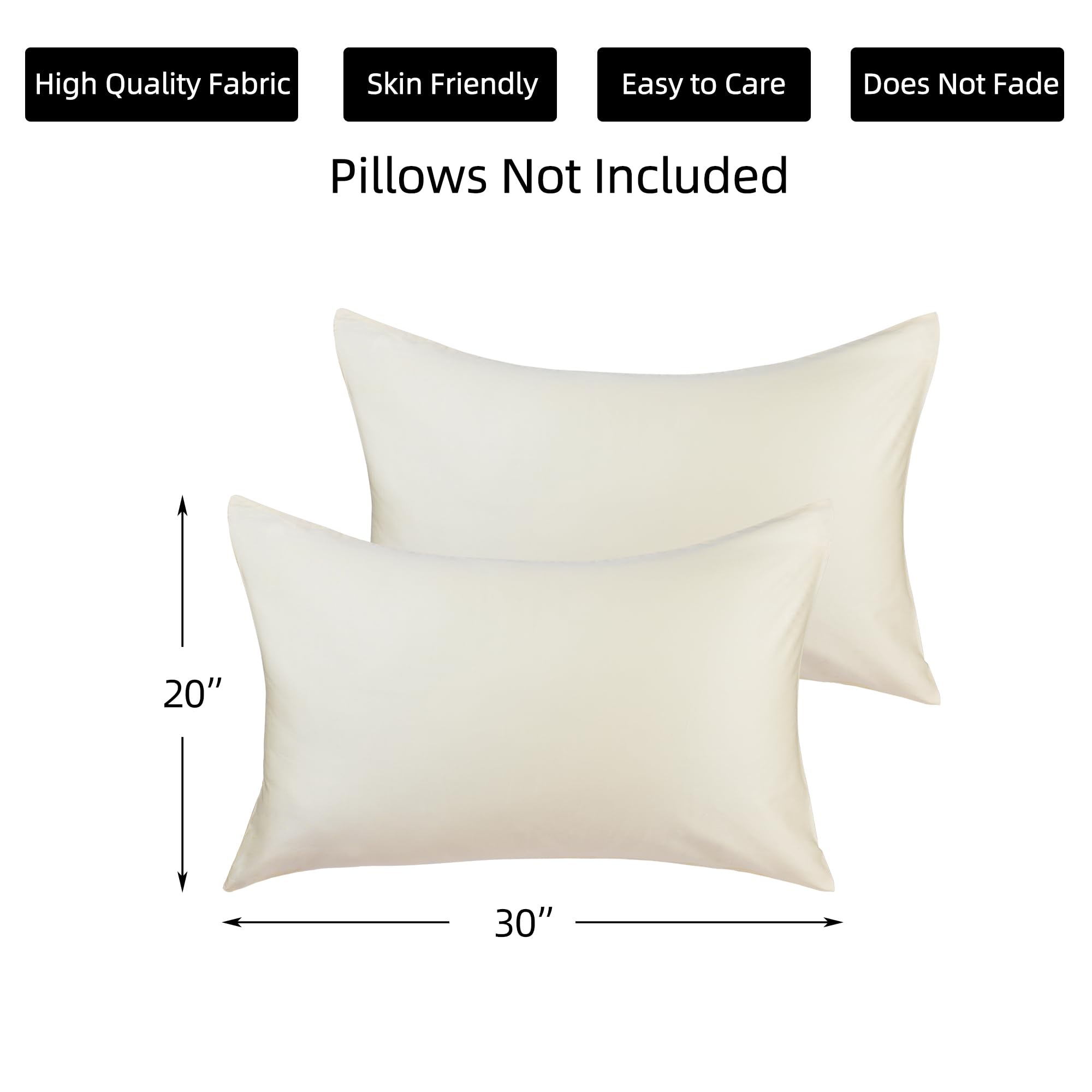 Breathable Cotton Pillow Protectors Queen Size (20
