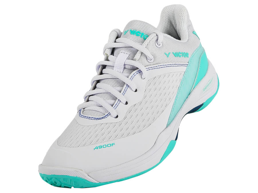 Victor A900F AR Badminton Shoes for Women - Lightweight & Breathable Court Shoes in Bright White/Cockatoo Green - Perfect for Badminton, Tennis & Indoor Sports