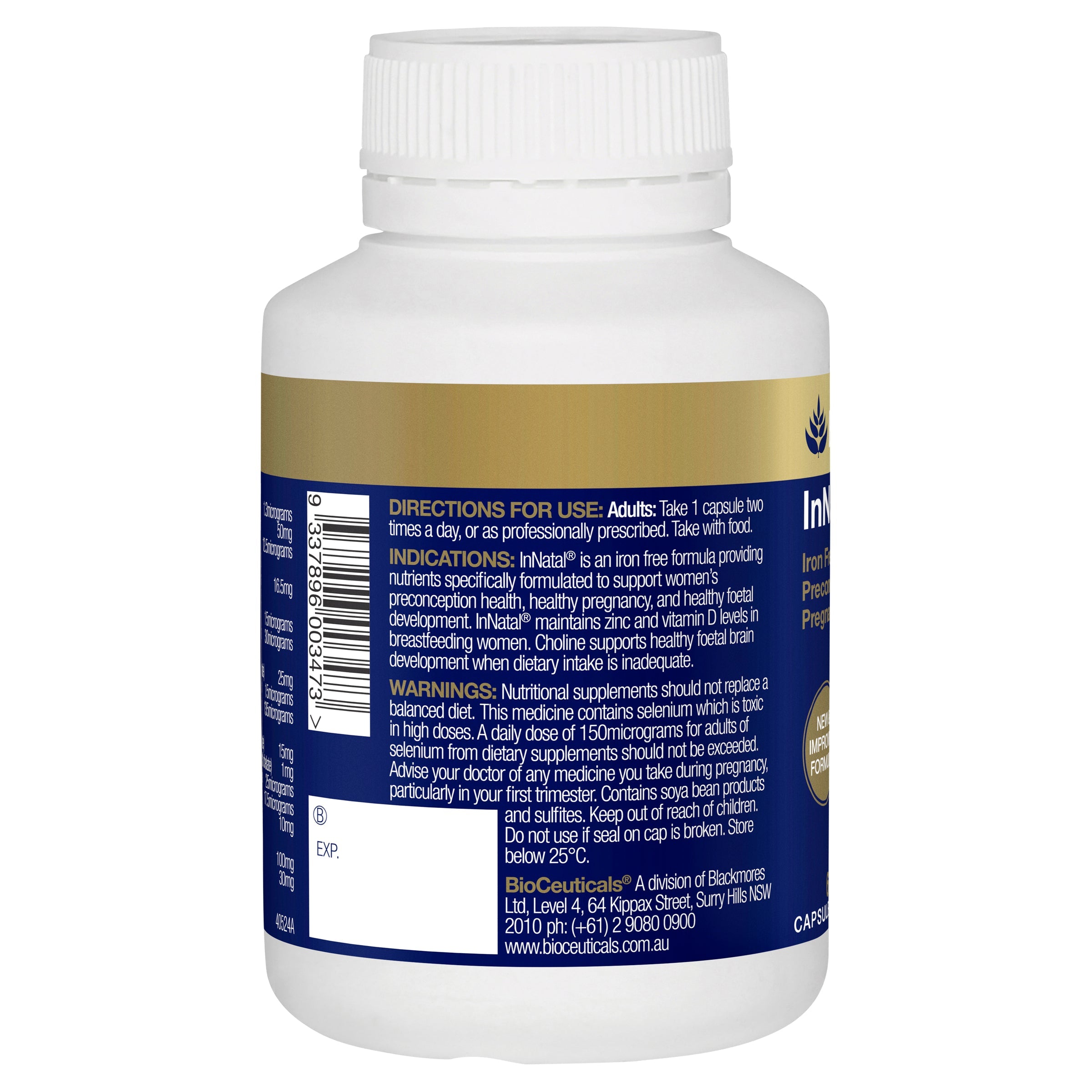 BioCeuticals InNatal Prenatal Vitamins - Essential Nutrients for Pregnancy & Baby Development | Supports Healthy Fetal Growth & Maternal Wellness | Ideal for Expecting Mothers & Preconception Care
