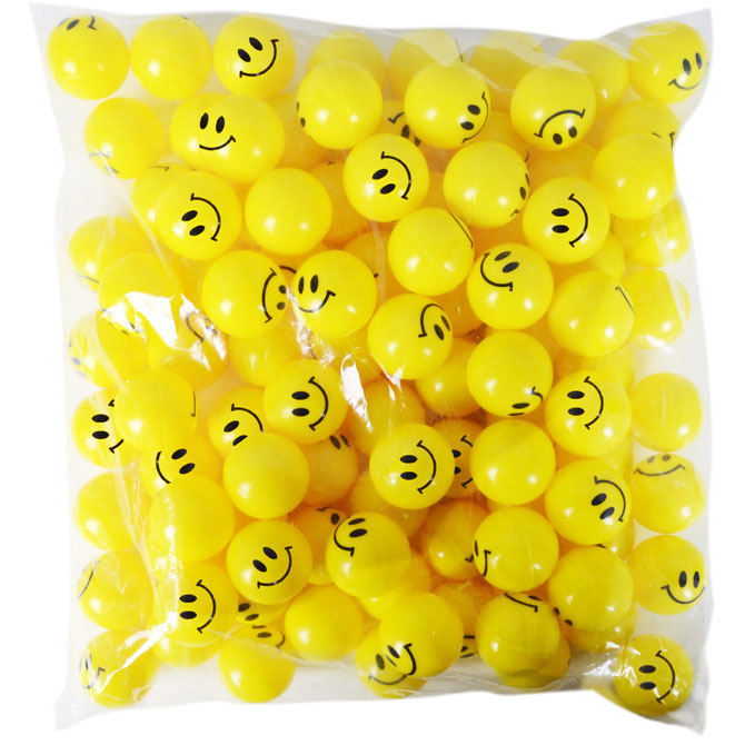 Mini Smiley Balls - 1 Inch Self Vend Bulk Toys for Kids Party Favors, Gumball Machines & Vending Business - Fun Stress Relief Fidget Toys for Office, Classroom & Home Use