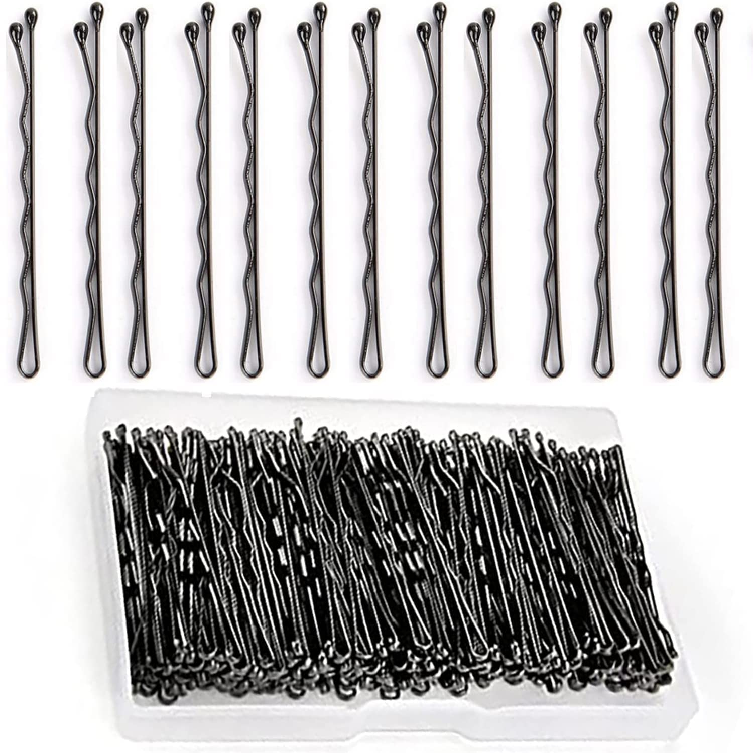 Eabir Bobby Hair Pins for Women & Girls - 48-Piece Black Hair Clips (6 cm) - Perfect for School, Work, Parties and Everyday Hairstyling