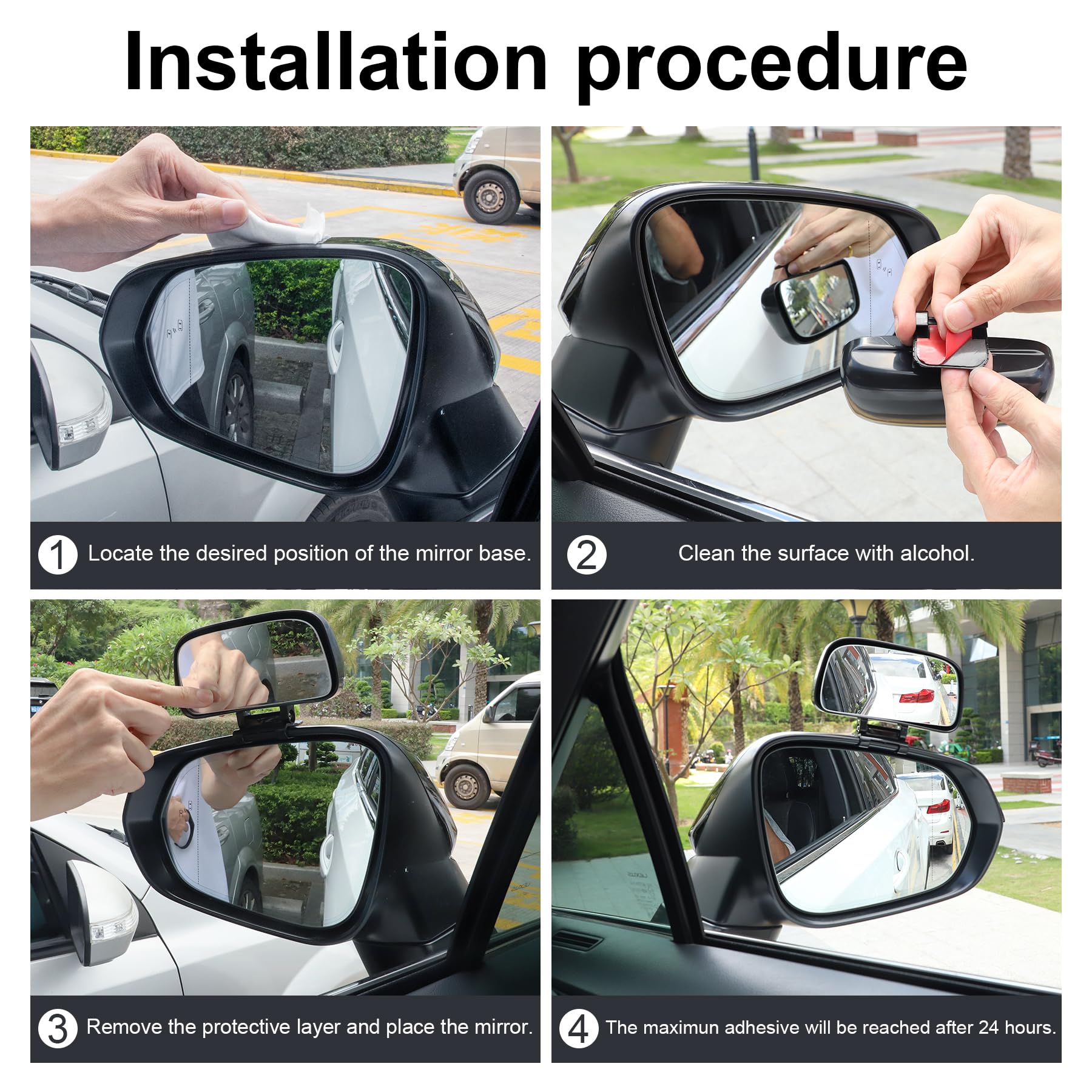 LivTee Blind Spot Mirror - Adjustable HD Glass Wide Angle Rearview Mirror for Cars, Trucks & SUVs - Universal Fit for Enhanced Safety & Parking Assistance - Perfect for Highway Driving & Tight Parking Spaces