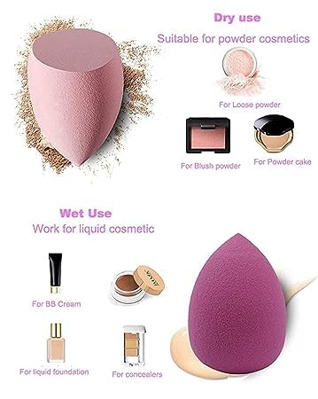 ZemGlam 4in1 Makeup Sponge Beauty Blender with Storage Box - for Flawless Foundation & Concealer