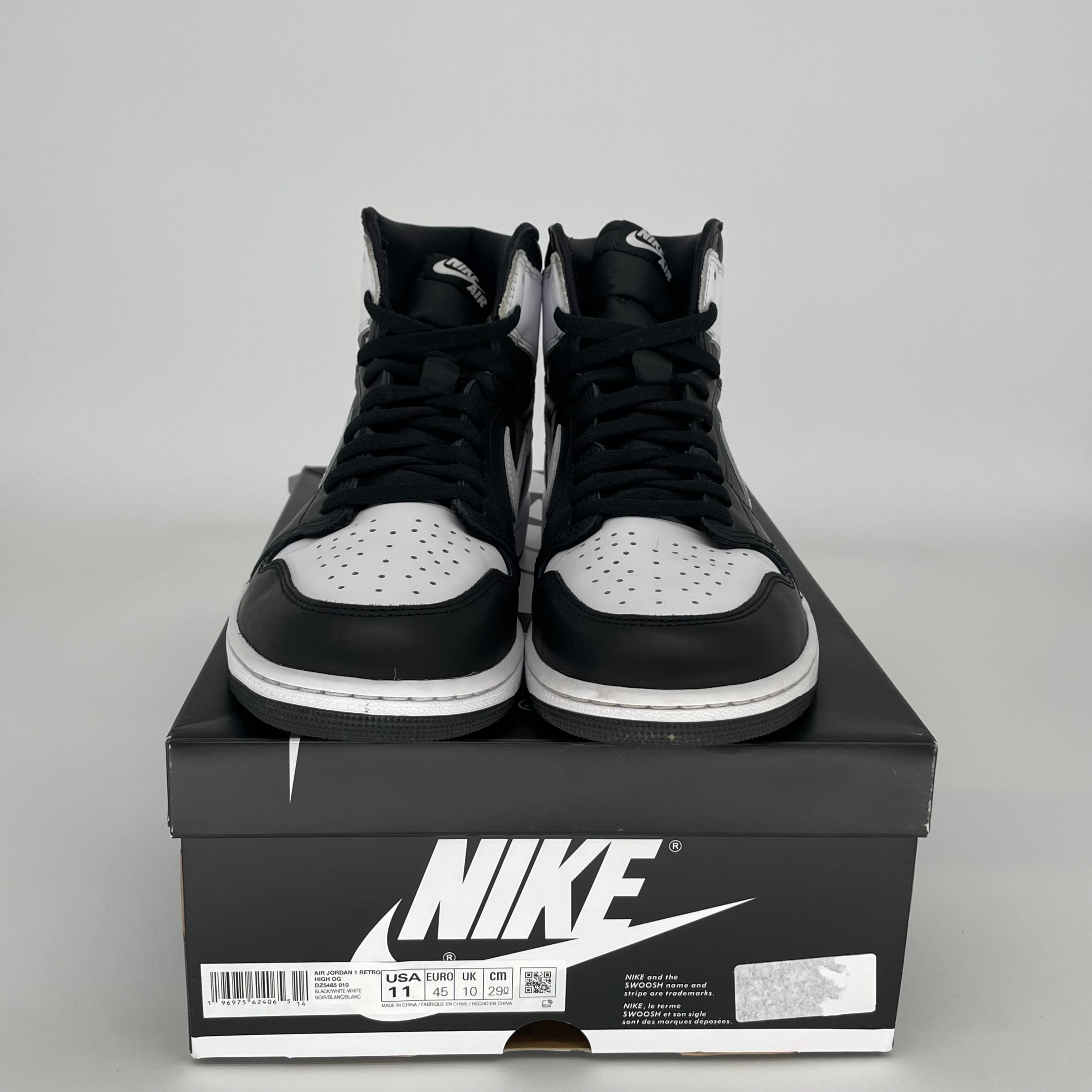 Original Air Jordan 1 Retro High OG 'Black White' Men's Basketball Shoes Size 11 - DZ5485-010 | Classic Sneakers for Streetwear, Basketball & Casual Outfits
