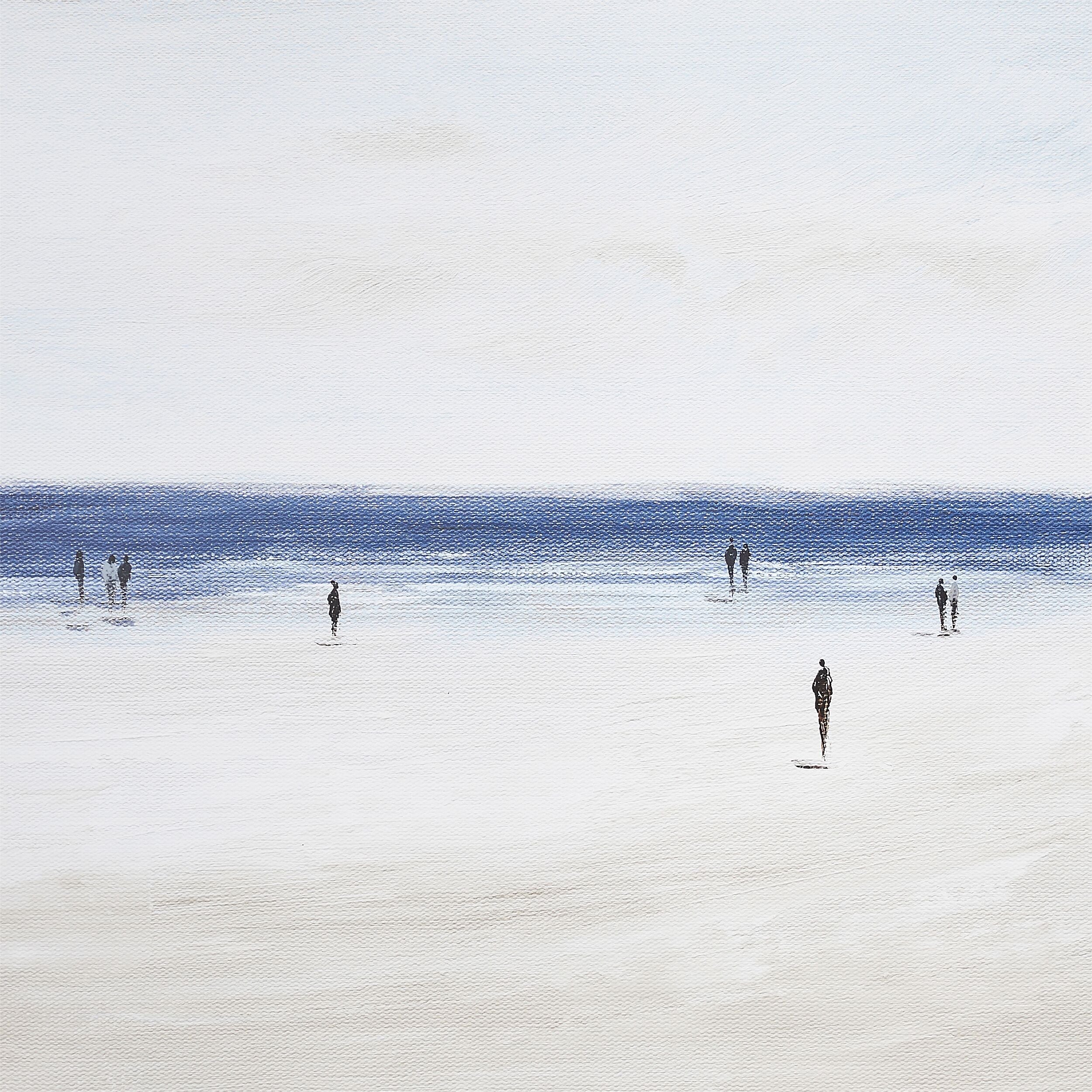 Beach Walkers Canvas Print 40.4x40.4 Inches - Coastal Wall Art for Living Room, Bedroom & Beach House Decor