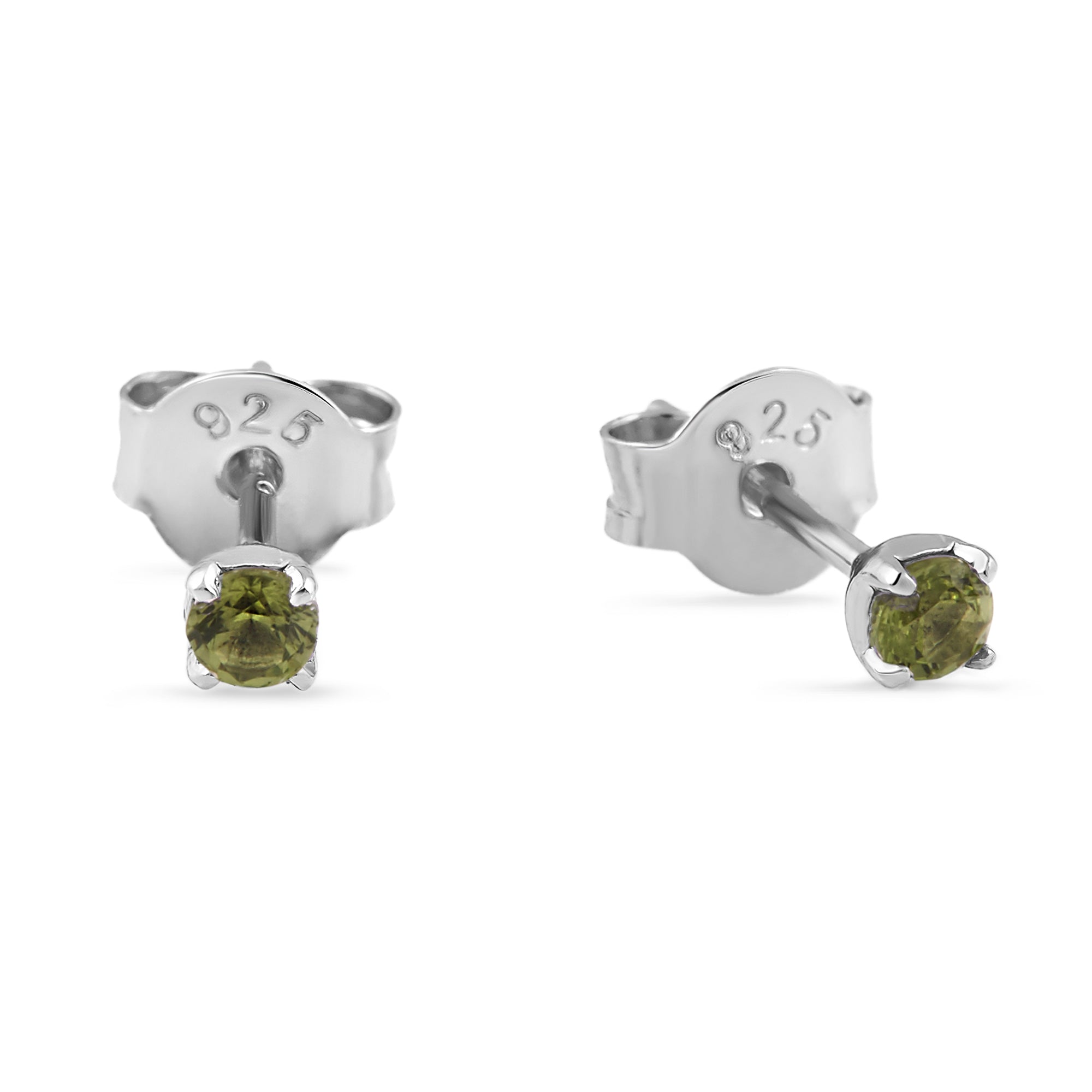 14K Gold Peridot Stud Earrings for Women - Minimalist Green Gemstone Jewelry for Everyday Wear & Special Occasions