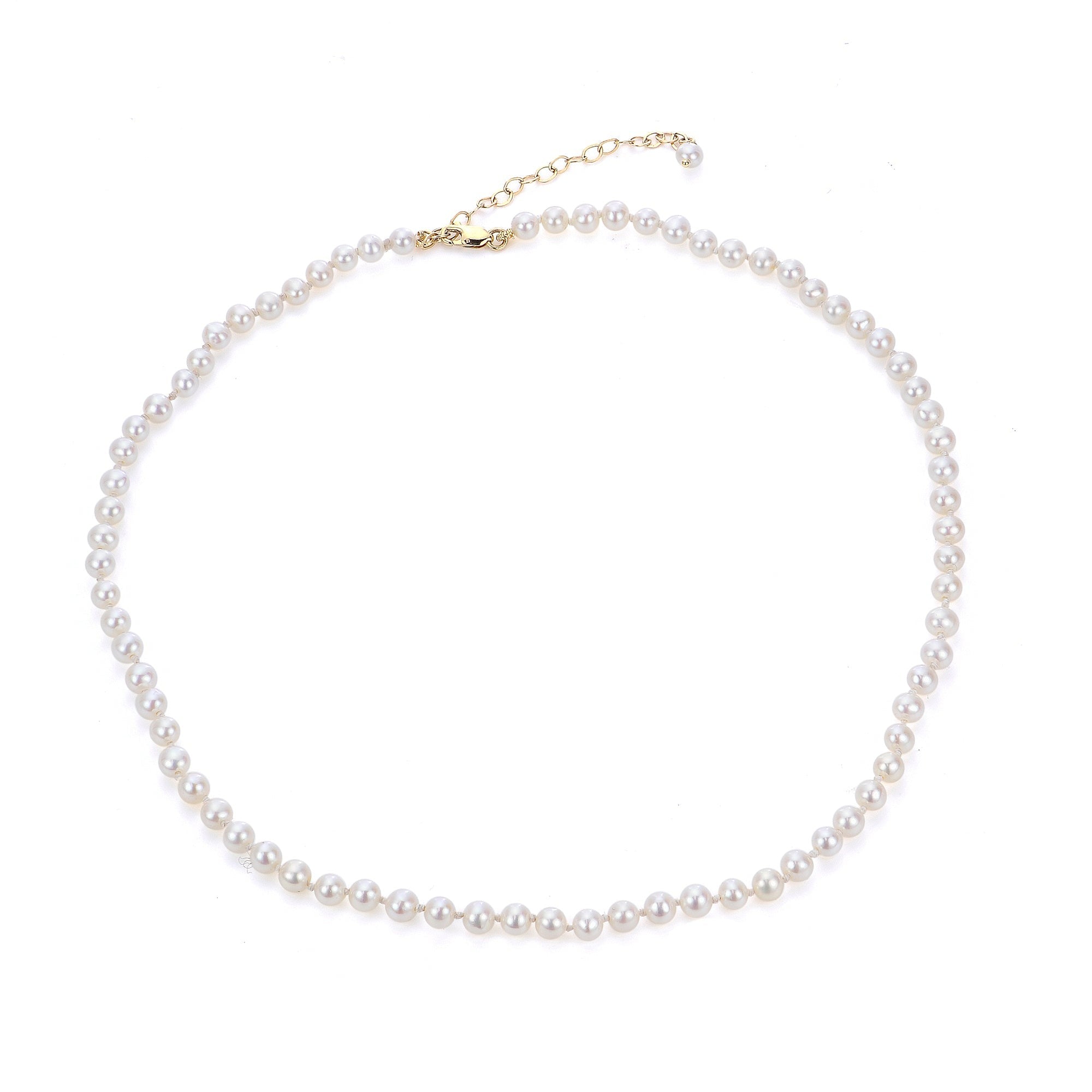 4mm Freshwater Pearl 14K Yellow Gold Necklace for Kids - Elegant Jewelry Gift for Girls, Birthday, First Communion & Special Occasions