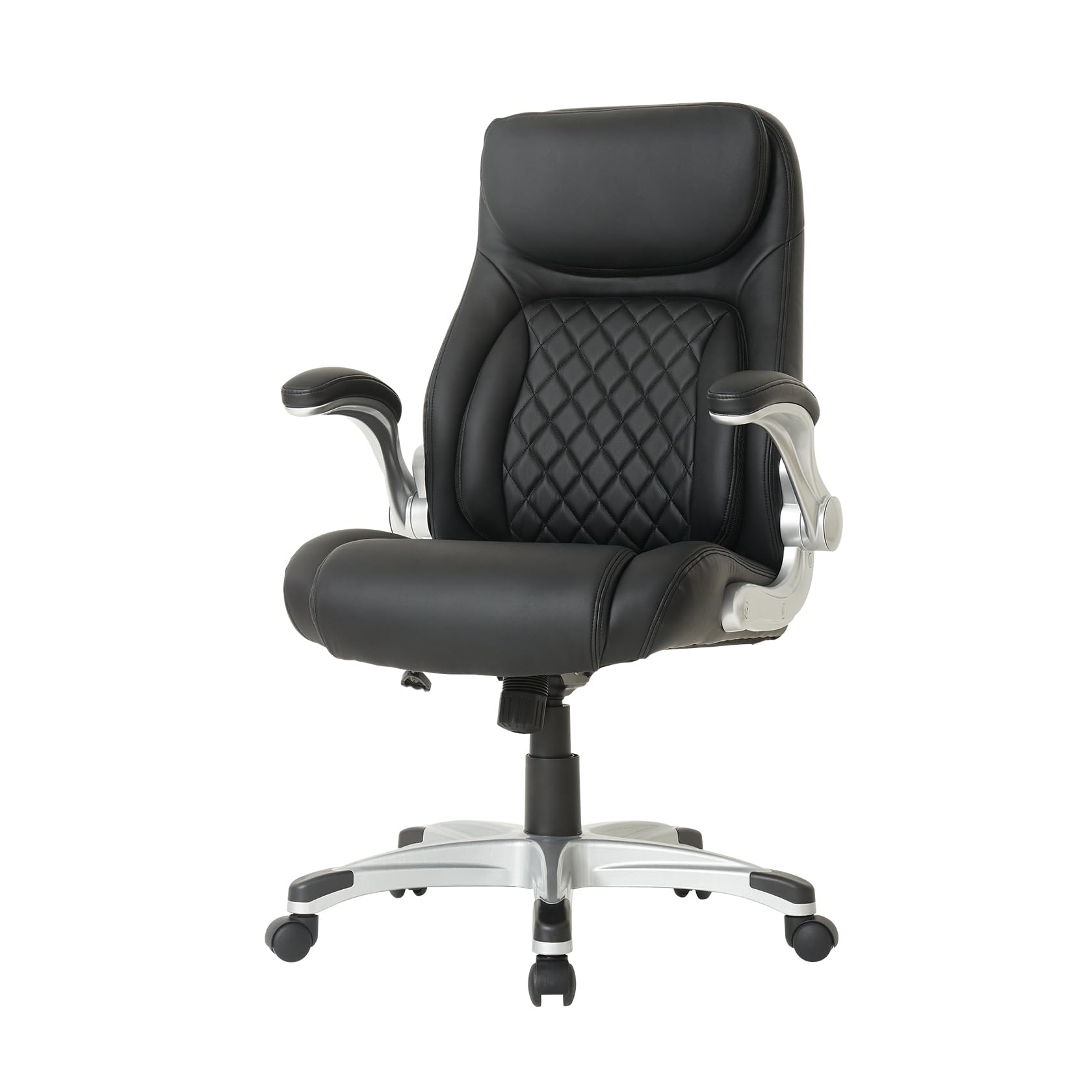 Nouhaus Posture Ergonomic PU Leather Office Chair with Click5 Lumbar Support & FlipAdjust Armrests - Modern Executive Desk Chair for Home & Office (Black) - Perfect for Long Work Hours, Gaming & Remote Work