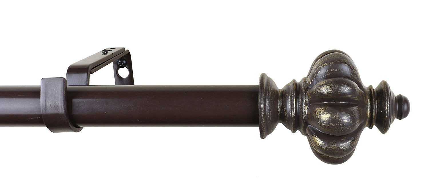 1 Inch Adjustable Single Drapery Curtain Rod - 6 Finishes (Regina) | Perfect for Living Room, Bedroom & Window Decor