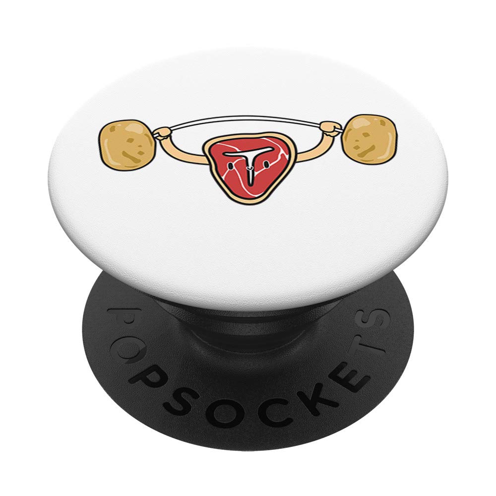 Funny Steak Lifting Potatoes Food Snatch Squat Barbell Gym PopSockets - Swappable Phone Grip for iPhone, Samsung & Tablets | Perfect for Fitness Enthusiasts & Gym Lovers