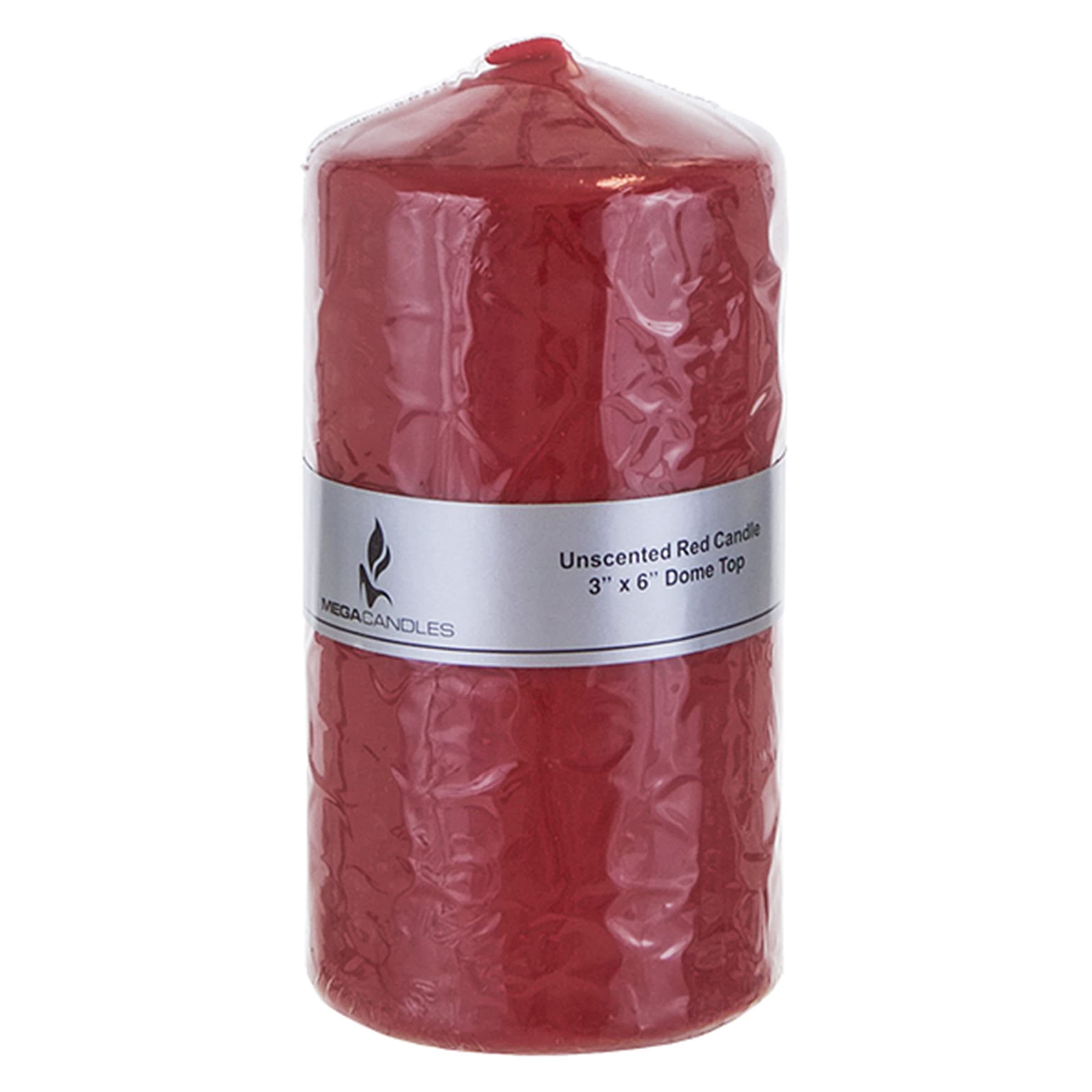 Premium Unscented Red Pillar Candle 3