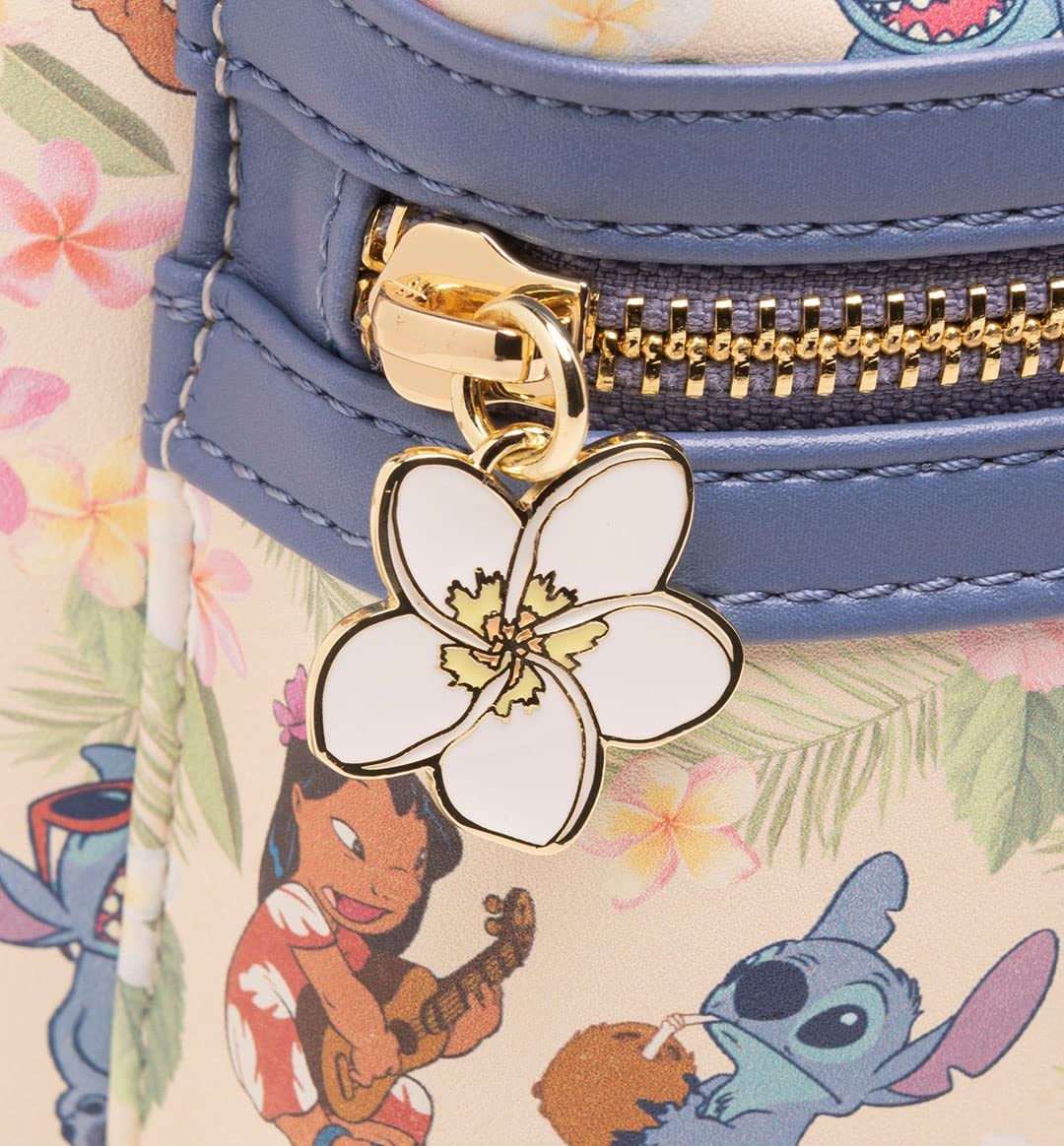 Loungefly Disney Lilo & Stitch Hula Dance Mini Backpack for Women - Cute Hawaiian Themed Crossbody Purse for Disney Fans, Cosplay & Theme Park Outings