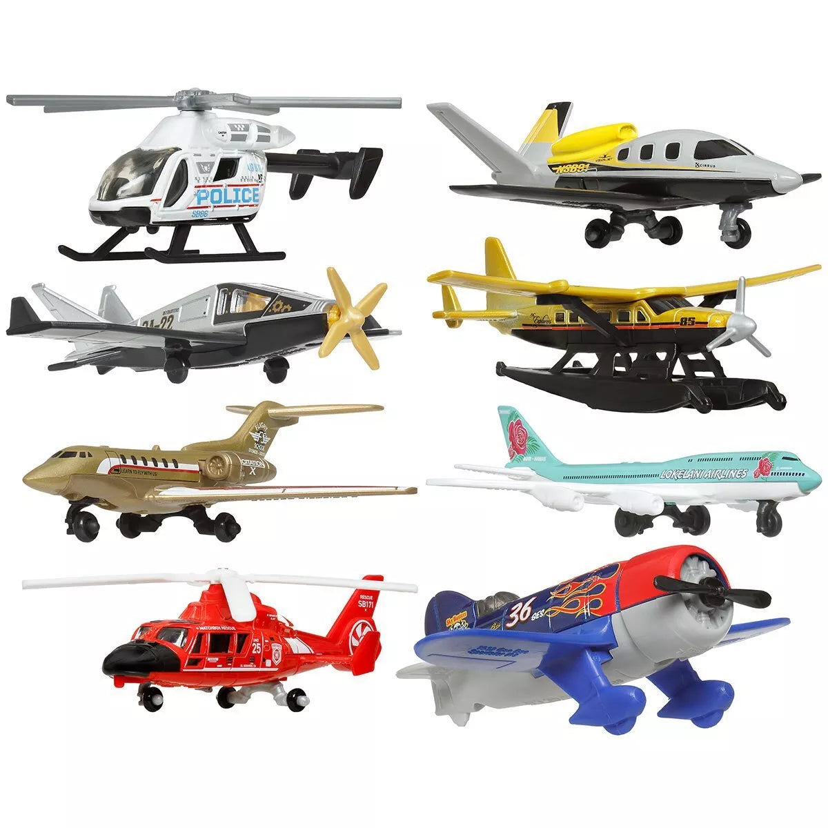 Matchbox Sky Busters Die-Cast Airplane Toy Vehicles - 5-Pack Assortment for Kids Collection & Play | Perfect for Birthday Gifts, Role Play, and Aviation-Themed Decor