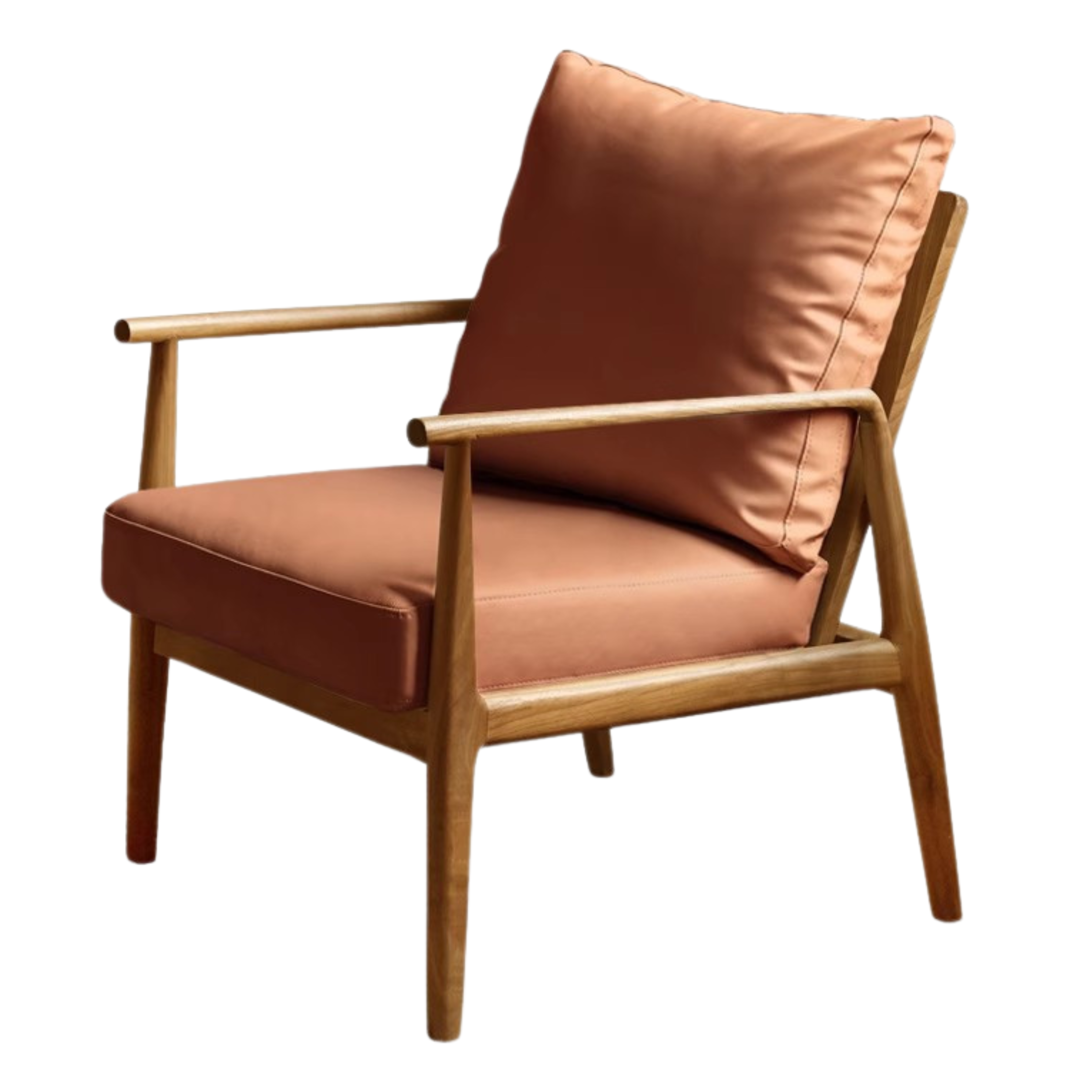 25.6x29.9x35.4 inch / 65x76x90сm / brown leather Cherry wood / Cherry sofa chair