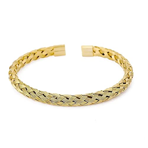 18K Gold Filled Plain Cuff Bangle Bracelet for Women & Men - Unisex Stackable Simple Gold Silver Jewelry - Perfect for Layering, Stacking & Everyday Wear