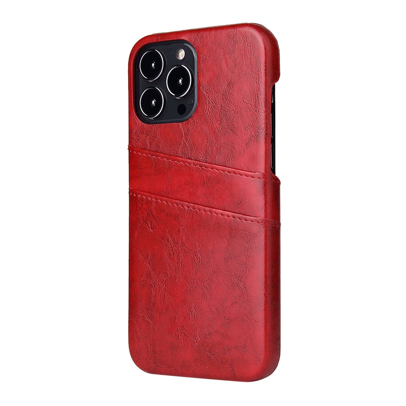 Premium Leather Wallet Case for iPhone 14/14 Plus/14 Pro/14 Pro Max - Slim Fit Shockproof Protective Cover with Card Slots (Red) - Perfect for Everyday Use, Travel & Business Meetings