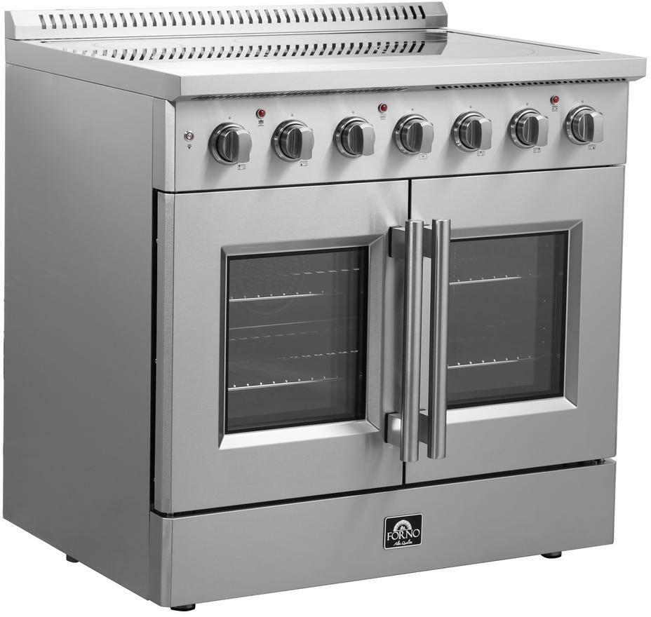 Forno Galiano 36 Inch Freestanding Electric Range with French Doors - Stainless Steel FFSEL6917 | Perfect for Modern Kitchens & Home Chefs