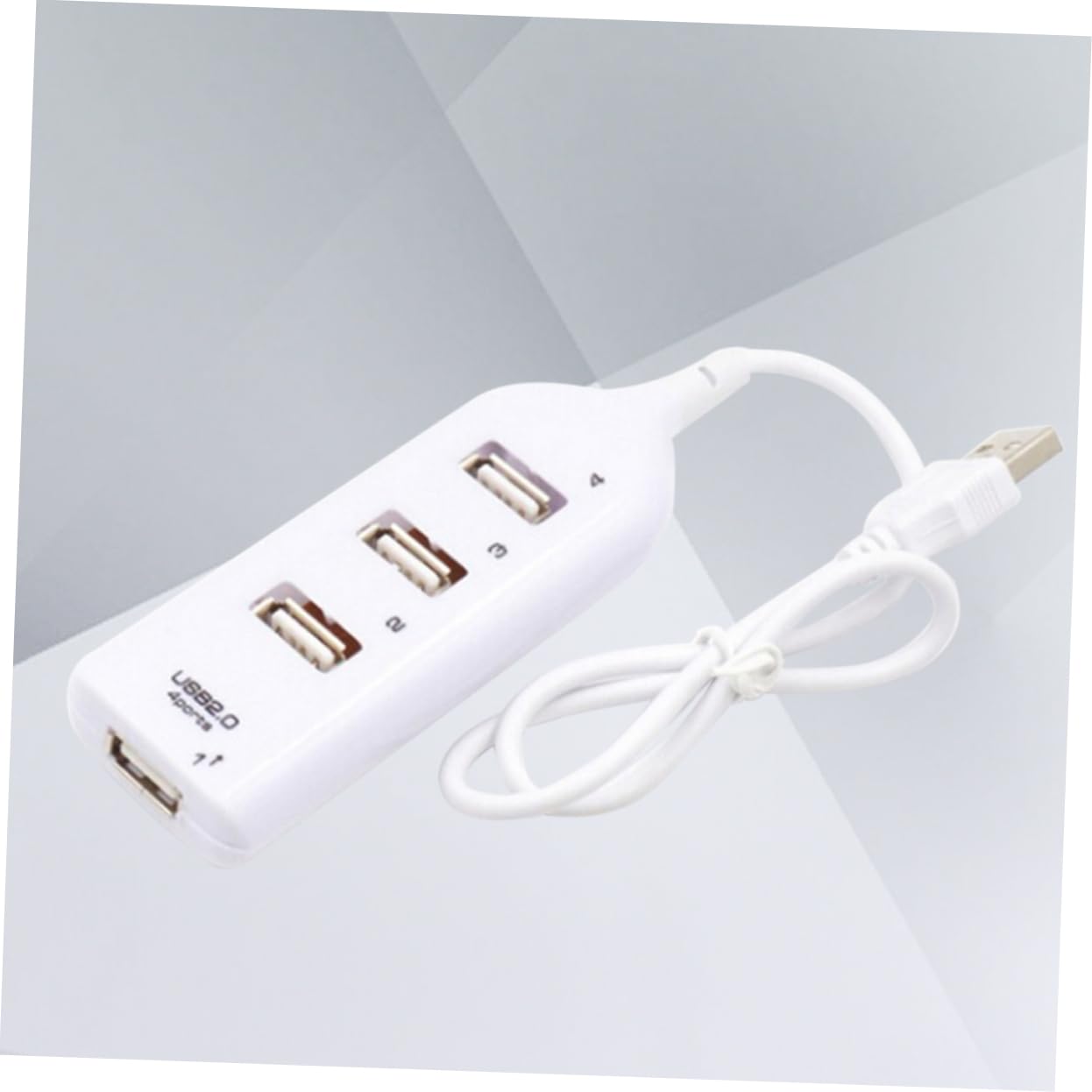 Homoyoyo 4-Port USB 2.0 Hub Splitter - High-Speed Data Transfer Hub for PC, Laptop, Tablet - White Desktop Accessories for Home Office & Gaming Setup