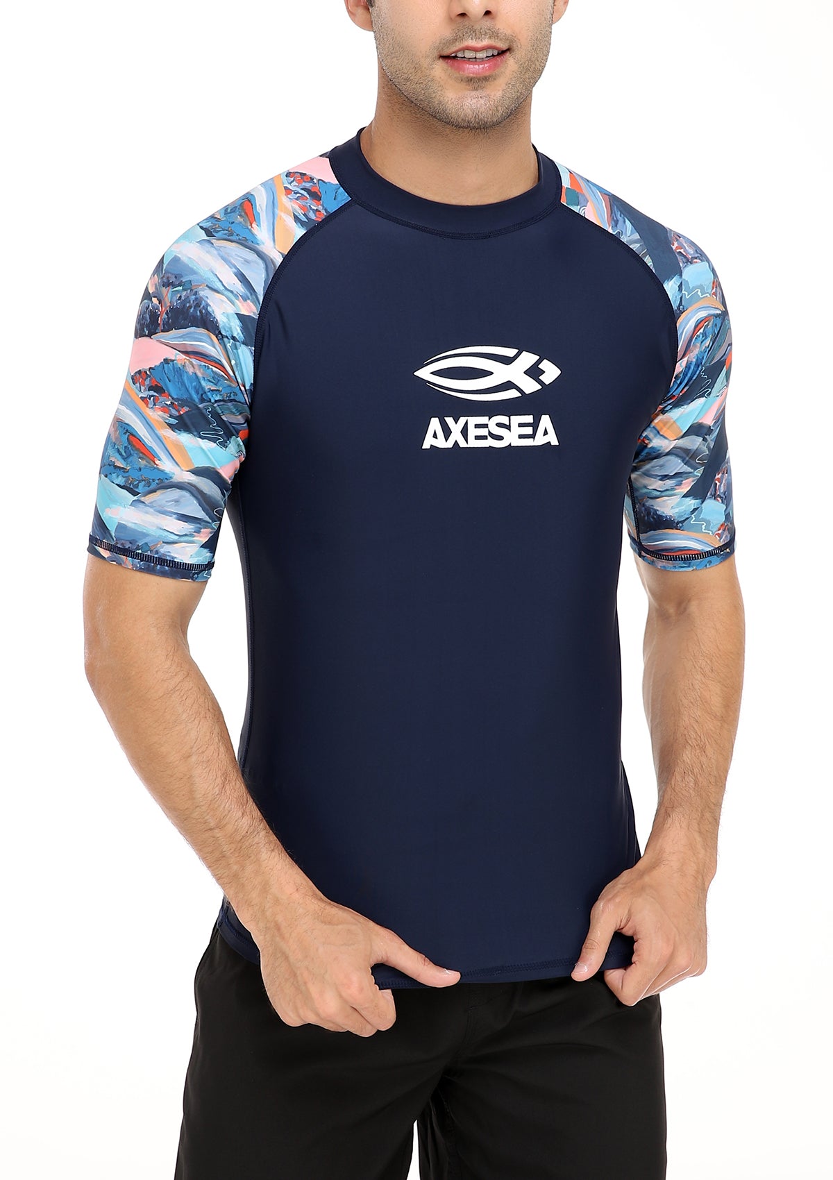 Axesea UPF 50+ Sun Protection Short Sleeve Rash Guard Shirt - Lightweight Quick-Dry Swim Shirt for Men & Women - Perfect for Swimming, Surfing, Beach & Outdoor Activities