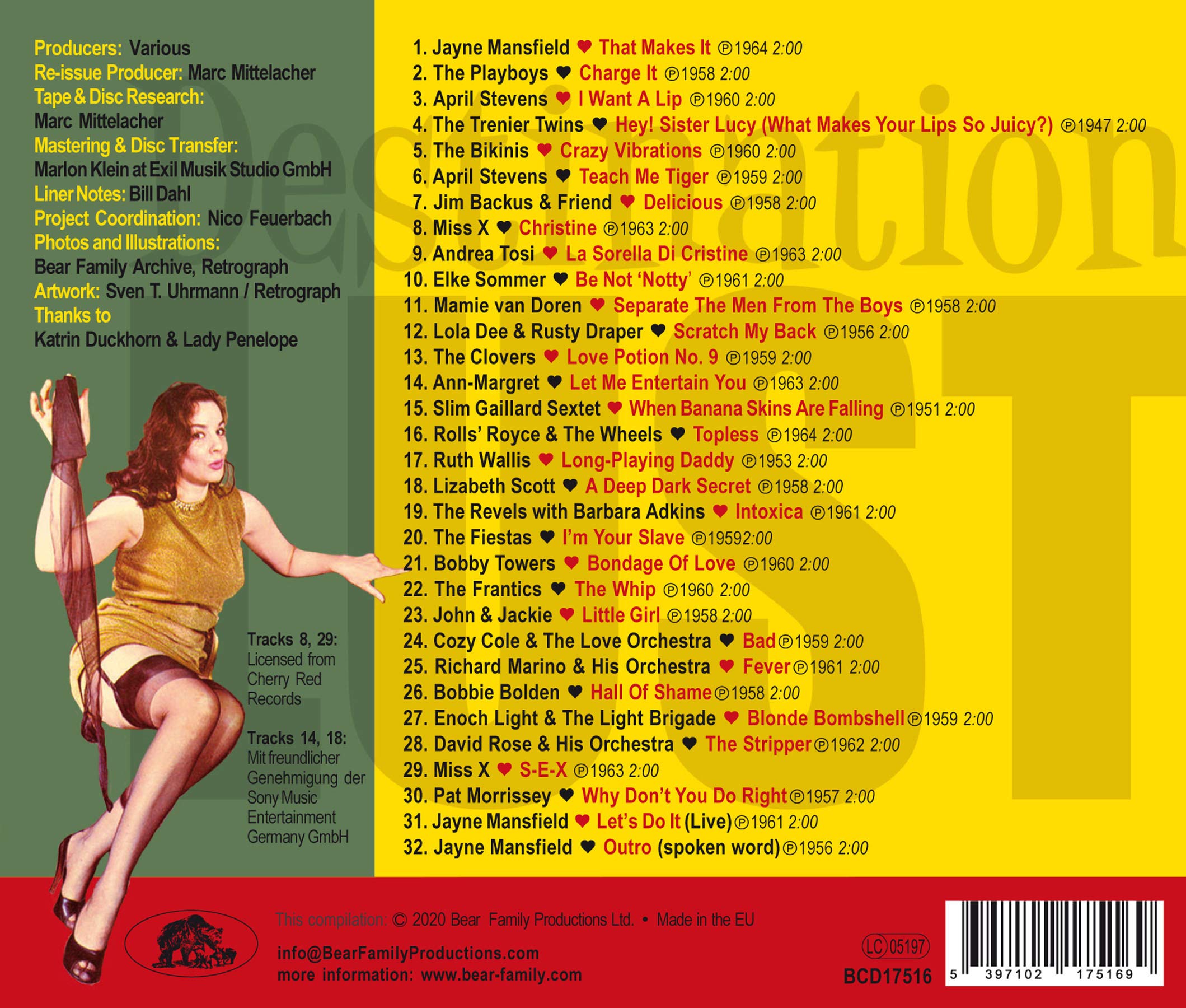 Destination Lust: Songs of Love, Sex and Violence - Perfect for Romantic Evenings, Intimate Moments & Thrilling Adventures