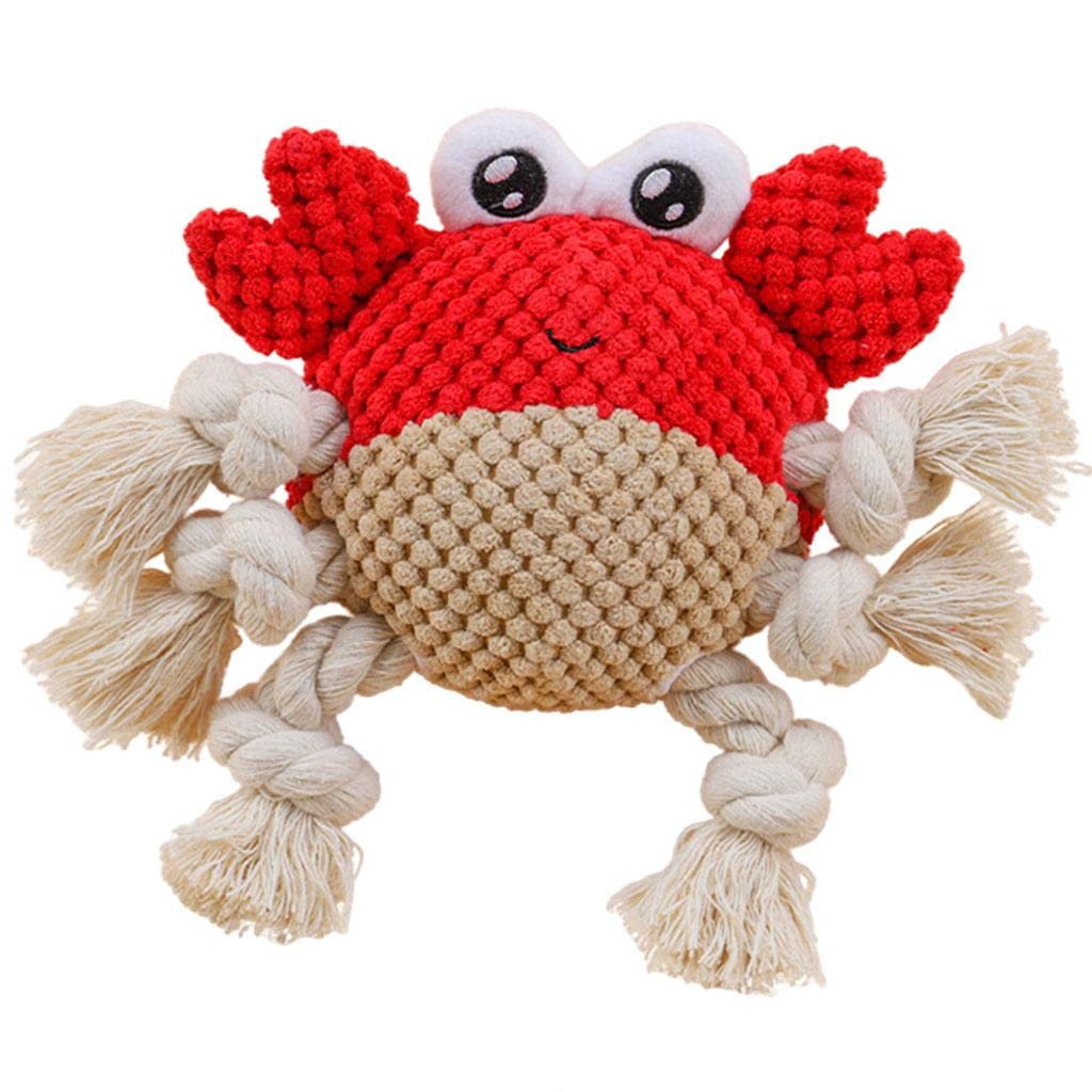 Baoblaze Squeaky Dog Toys for Small & Medium Breeds - Interactive Chew Plush Toy with Teeth Cleaning Benefits, Durable Stuffed Animal Crab Design for Puppies | Perfect for Playtime, Training & Dental Health
