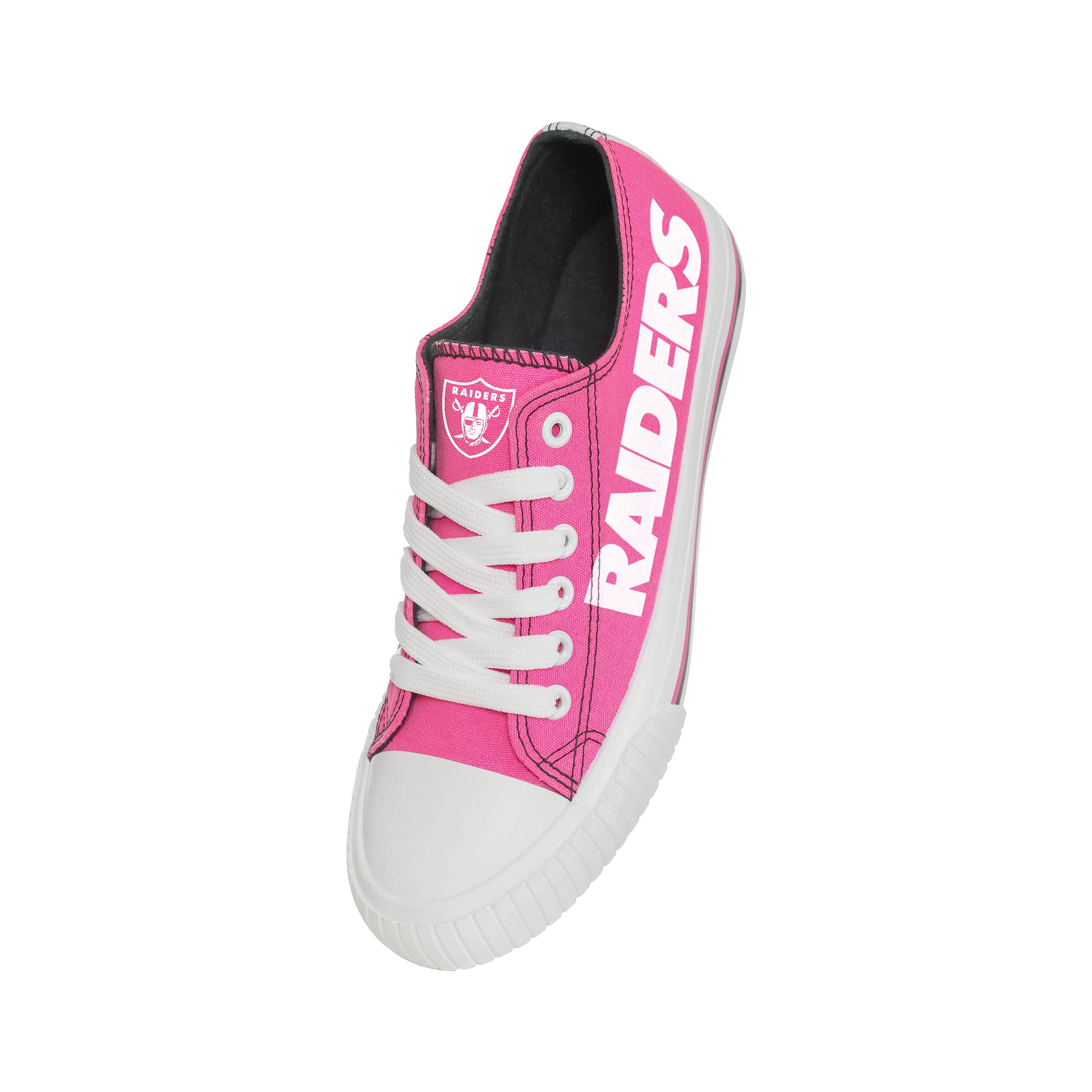 FOCO Women's NFL Team Logo Low Top Canvas Sneakers - Comfortable Casual Shoes for Ladies - Perfect for Game Day, Sports Events & Everyday Wear