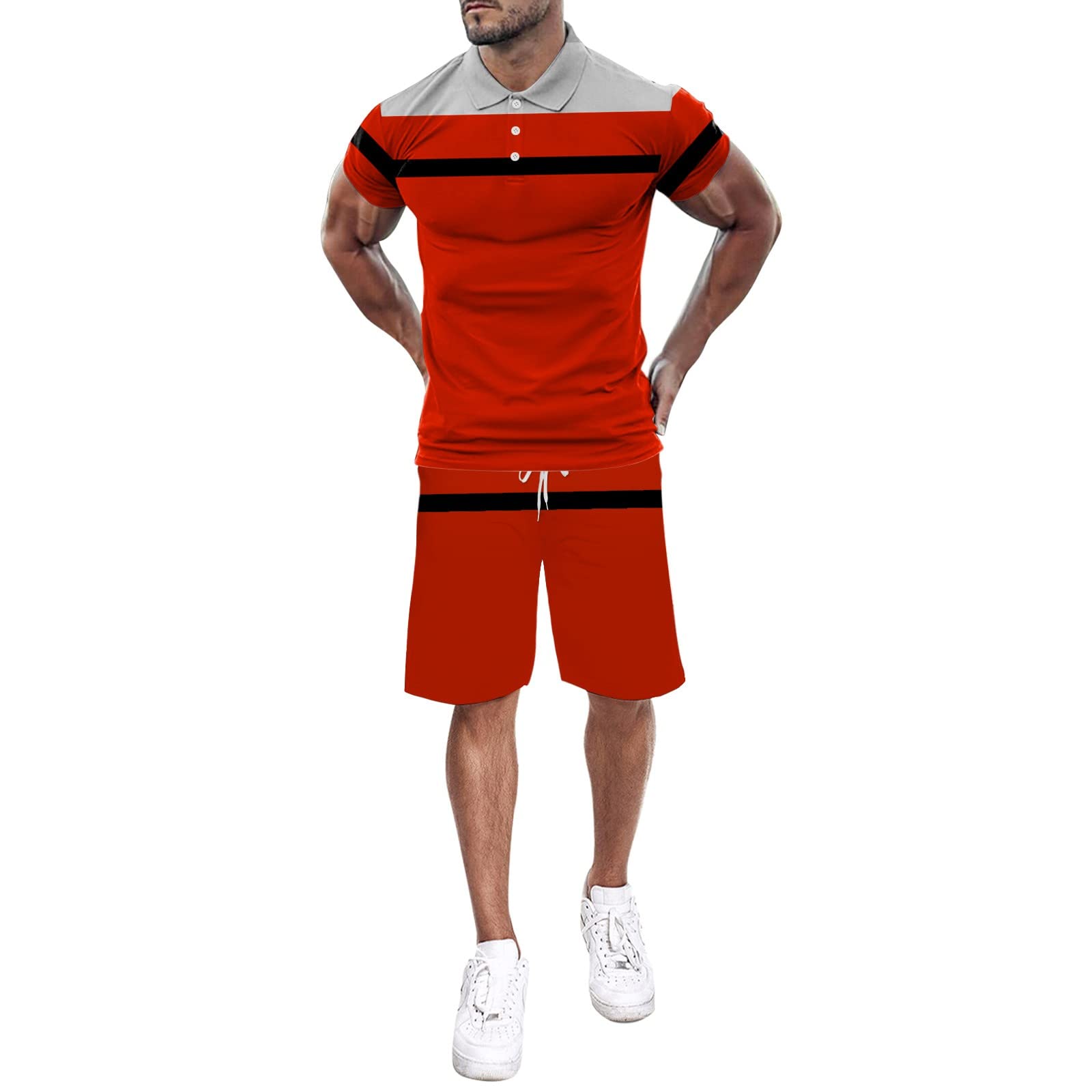 Men's Summer Workout Set - Breathable Short Sleeve T-Shirt & Athletic Shorts 2-Piece Jogging Outfit | Gym, Running & Casual Wear