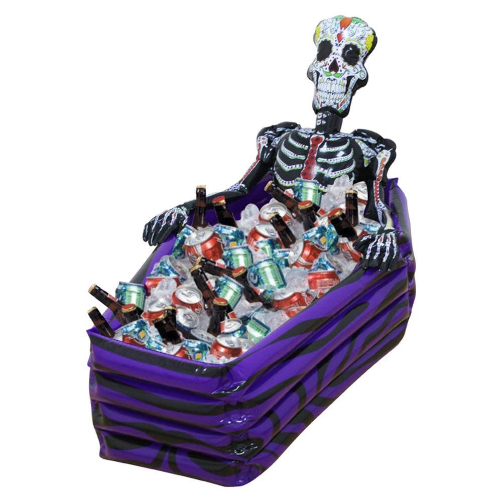 **Inflatable Pool Floaties & Airbeds for Summer - Beach, Seaside & Halloween Party Supplies | Coffin Ice Bucket & Treasure Chest for Pool, Bar & Outdoor Fun**    *(Use for pool lounging, beach relaxation, Halloween decor, or party drink chilling!)*