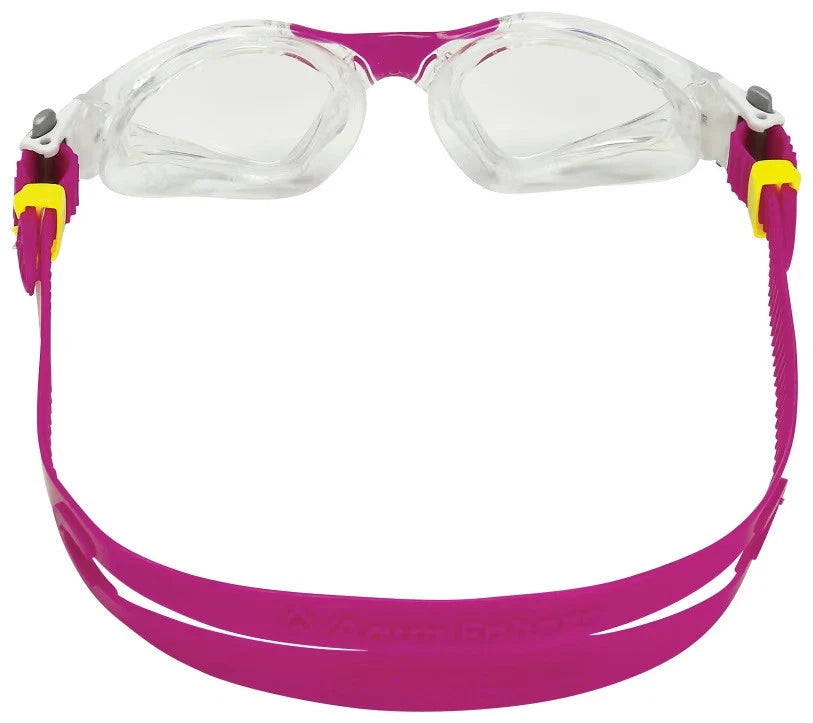 Aqua Sphere Kayenne Compact Adult Swim Goggles - Small Fit, Raspberry Color with Clear Lens - Perfect for Lap Swimming, Training & Competitive Swimming