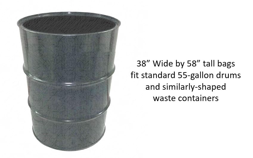 Heavy-Duty 60 Gallon Black Trash Bags - 2 Mil Thick LDPE - Pack of 100 - Large Garbage Bags for Home, Office, Commercial Use & Outdoor Cleanup