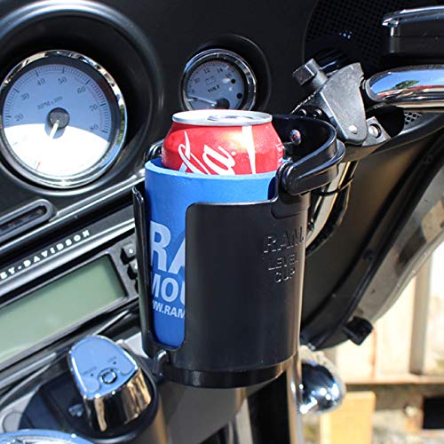 RAM Mounts RAM-B-132-400U 16oz Level Cup Drink Holder with Tough-Claw Mount for Motorcycle, ATV/UTV, Bike - Durable Beverage Solution for Outdoor Adventures