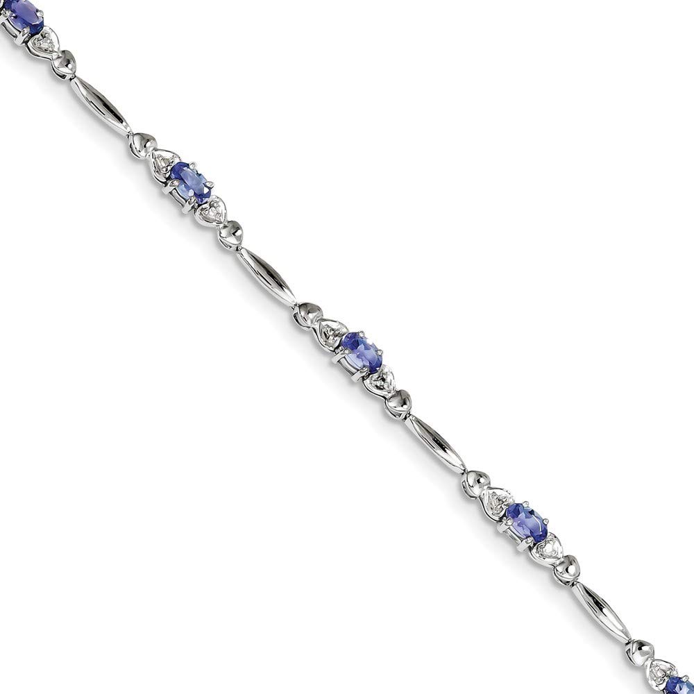 Roy Rose Jewelry Sterling Silver Tanzanite & Diamond Bracelet for Women - 7