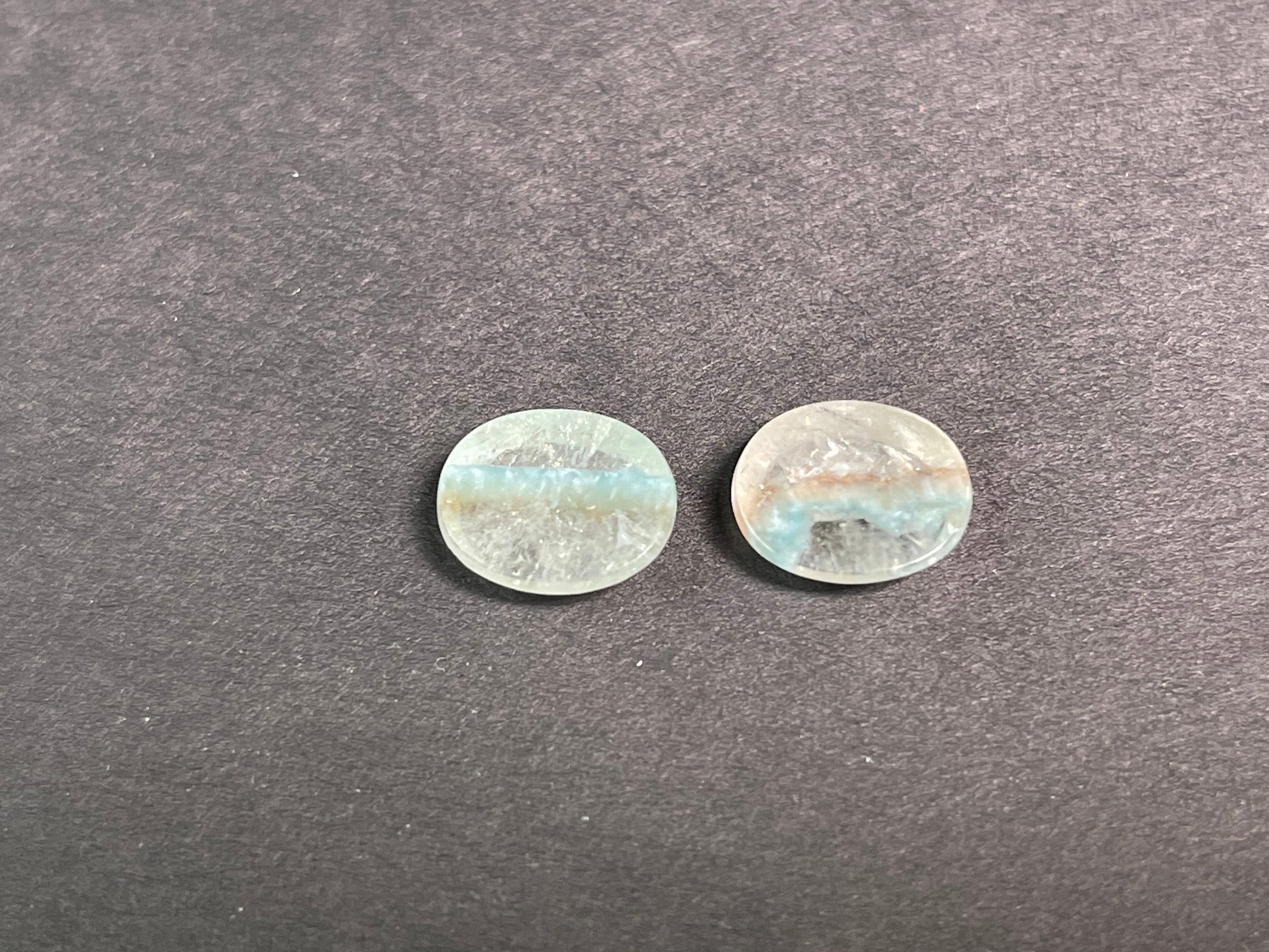 GILALITE Cabochons | Medusa Paraiba Quartz Striped Oval Gemstones for Jewelry Making (43793) - Perfect for DIY Earrings, Necklaces & Handmade Crafts