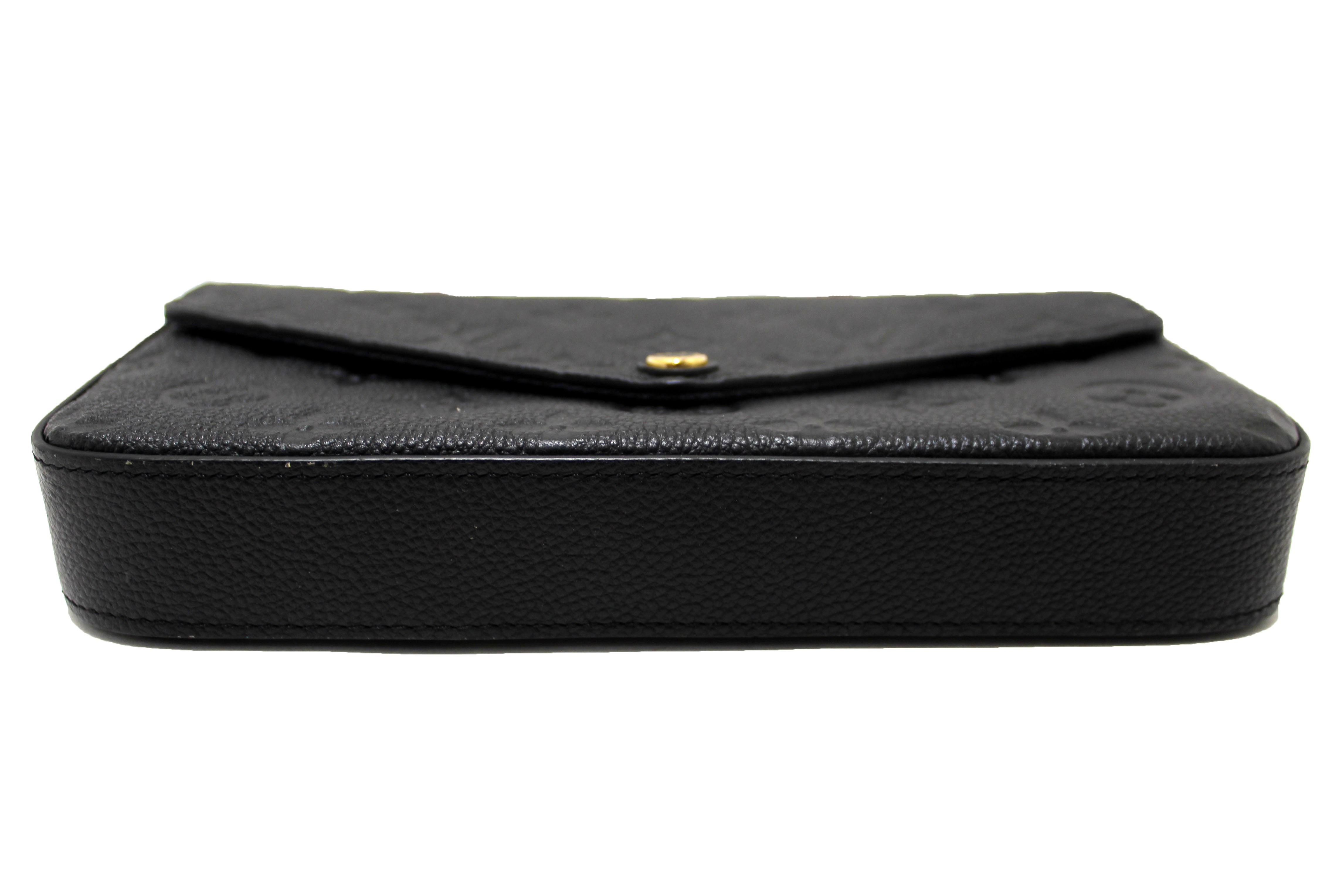 Authentic Louis Vuitton Black Monogram Empreinte Felicie Pochette Crossbody Bag - Luxury Designer Handbag for Women, Perfect for Date Night, Parties & Everyday Use