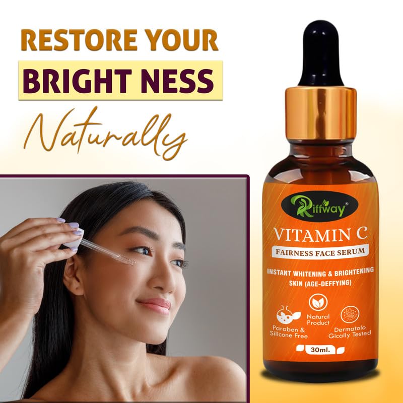 Vitamin C Brightening Serum for Face - Anti Aging Collagen Booster with Hyaluronic Acid | Dark Circle & Fine Line Treatment | Hydrating Glow Serum for Radiant Skin | Perfect for Daily Skincare Routine & Night Repair (30ml)