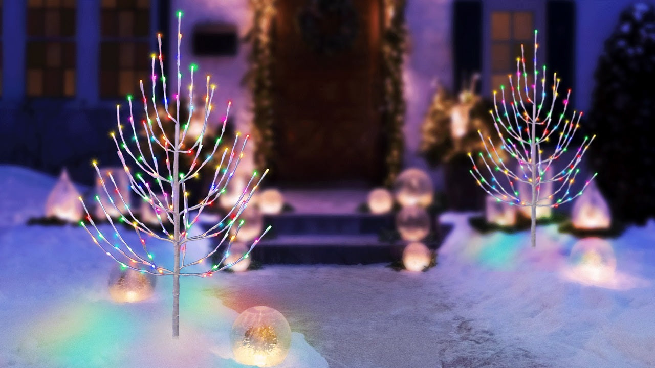 3' Twig Tree Decoration with Twinkling 5MM LED Lights - Christmas Table Centerpiece, Holiday Home Decor, Winter Wedding & Party Decoration
