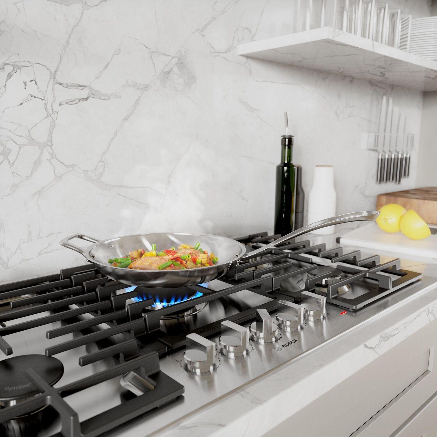 Bosch NGM5059UC 500 Series 30-Inch Stainless Steel Gas Cooktop - Professional Grade for Modern Kitchens | Perfect for Home Chefs & Entertaining Guests