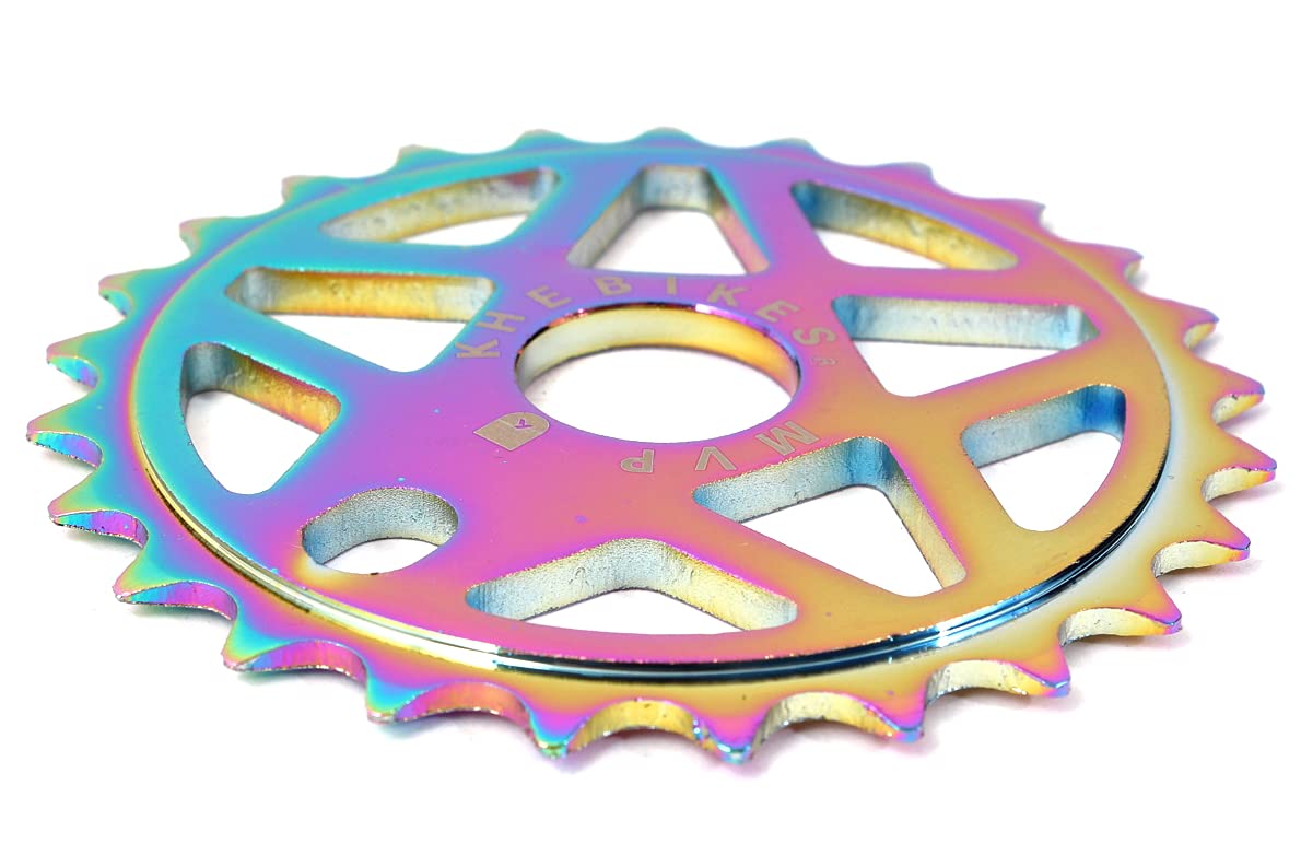 KHE MVP BMX 7005 Aluminum Chain Ring 25T Oil-Slick Jet Fuel CNC Bike Sprocket - Lightweight 0.12lbs for BMX Racing & Street Riding