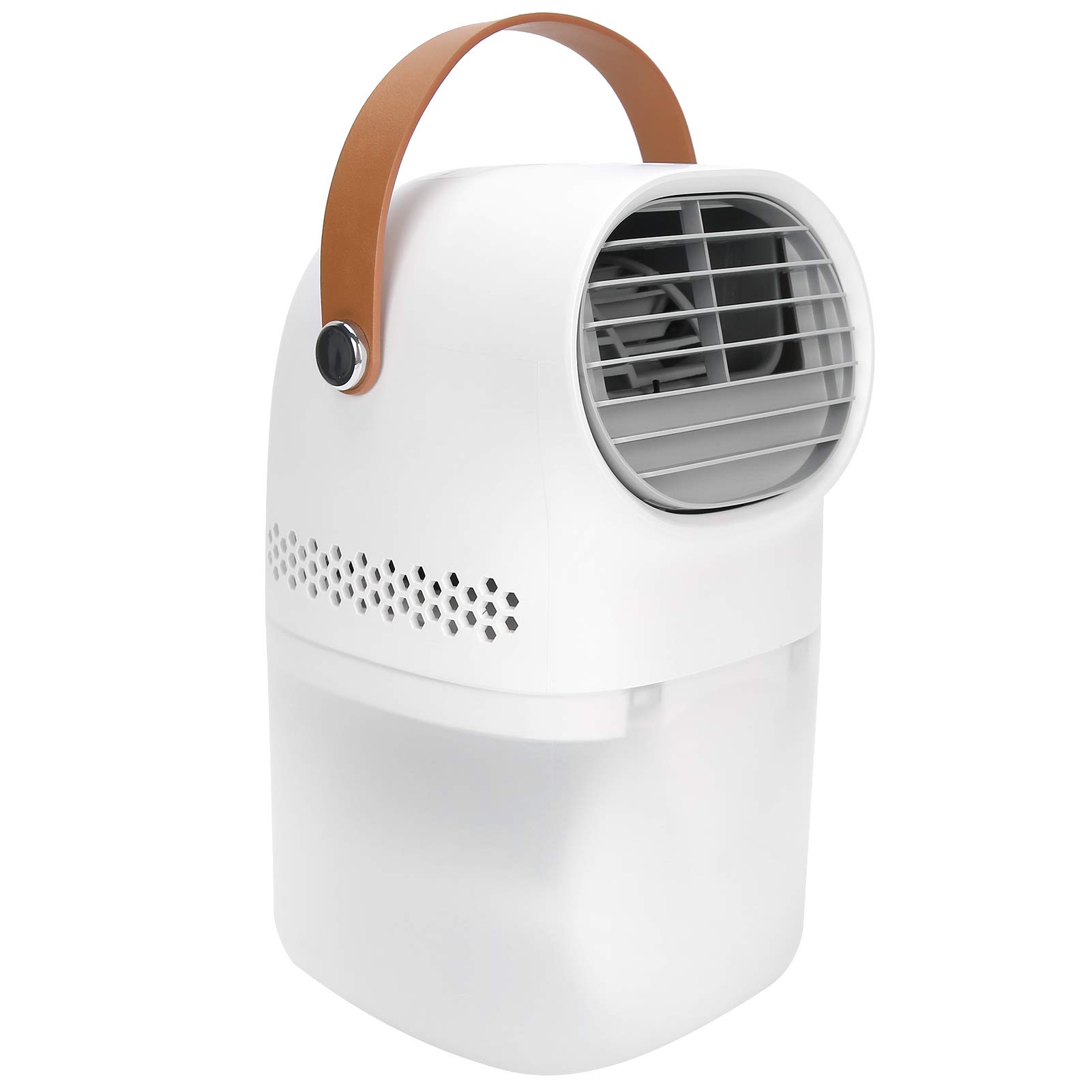 Luqeeg Portable Desktop Air Conditioner Fan - USB Rechargeable Personal Cooler with 750ml Large Water Tank, 3-Speed Adjustable Negative Ion Air Circulation - Perfect for Office, Home, Bedroom & Small Spaces Cooling