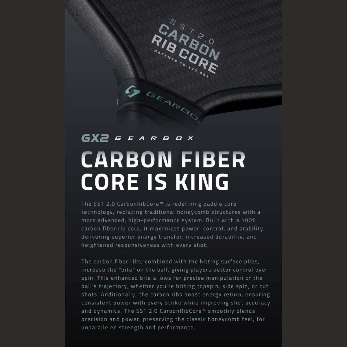 Gearbox GX2 Integra XL Pickleball Paddle - 8.0 oz Lightweight Carbon Fiber Paddle with Cushion Grip - USAPA Approved for Tournament Play - Perfect for Beginners & Advanced Players (Demo/Rental Available) - Ideal for Outdoor & Indoor Pickleball Games, Training Sessions and Competitive Matches